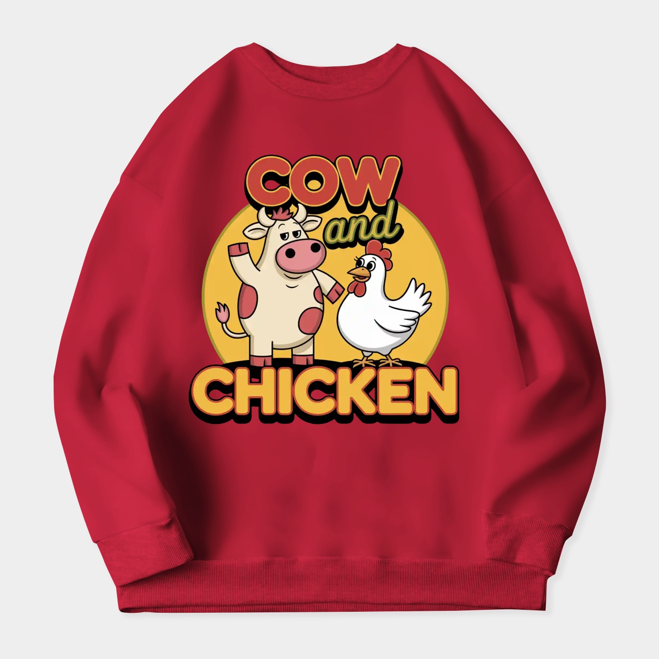 Cow and Chicken Women's Crewneck Sweatshirt