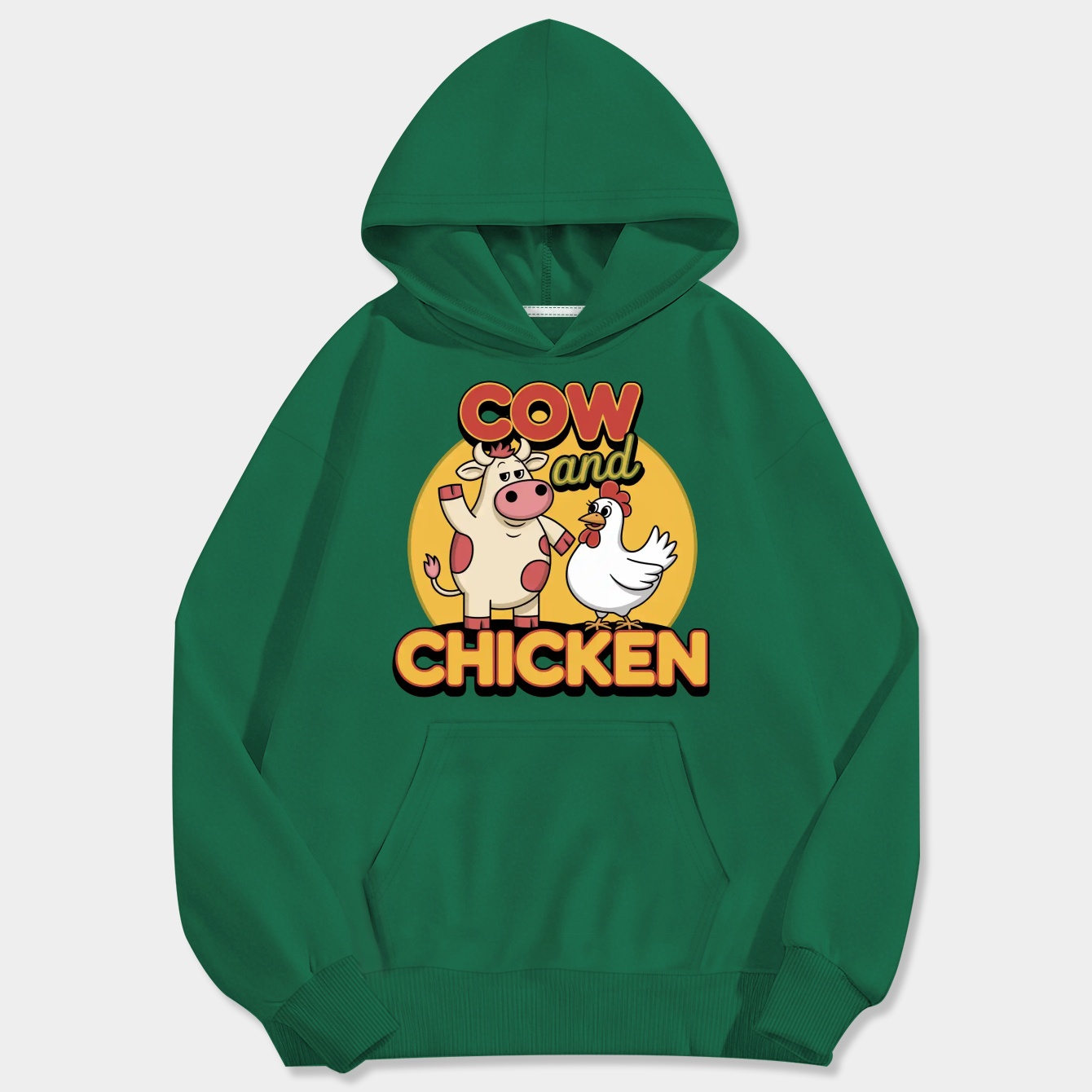Cow and Chicken Men's Big & Tall Hoodie