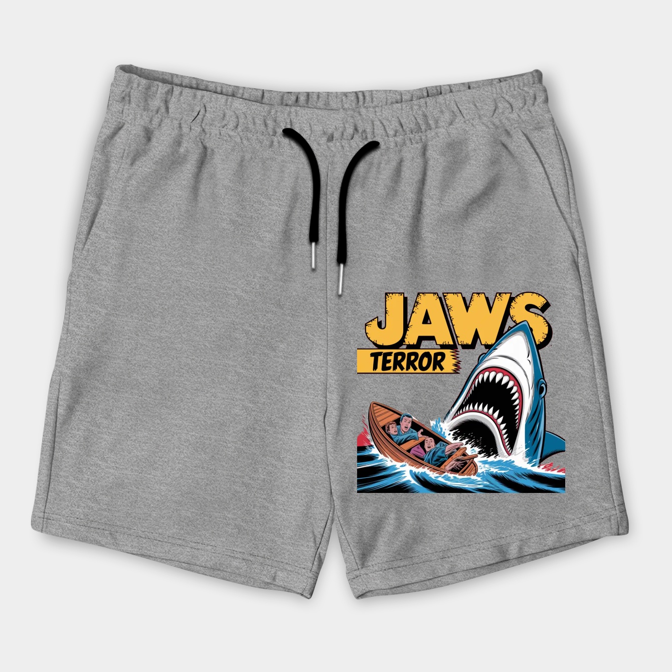 Jaws Terror Attack Comic Cover Men's Shorts