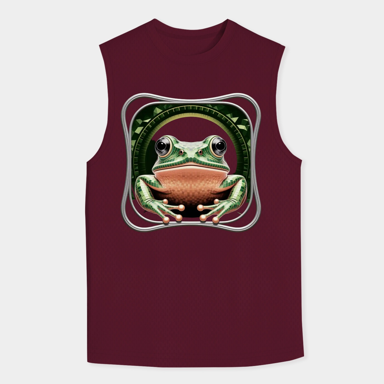 Bloopin Frog Green Portrait Men's Big & Tall Tank Top