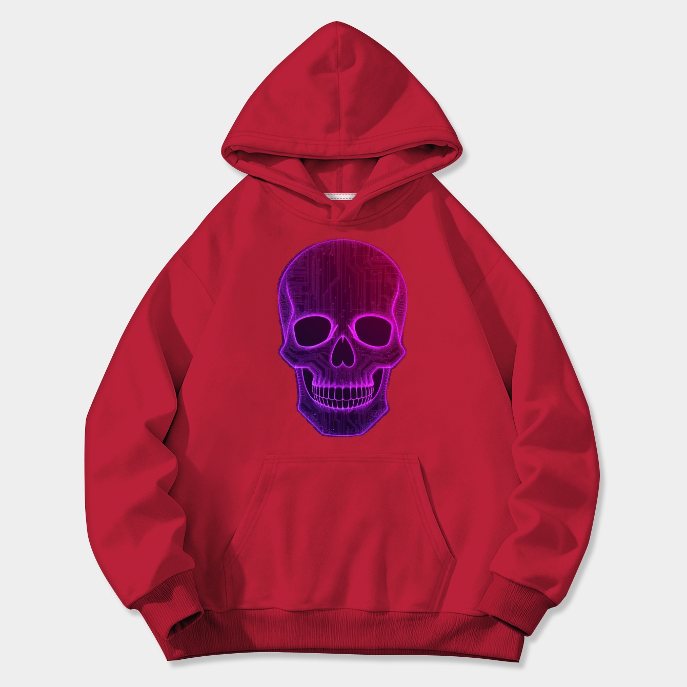 Skull Gradient Fractal Pattern Women's Plus Size Hoodie