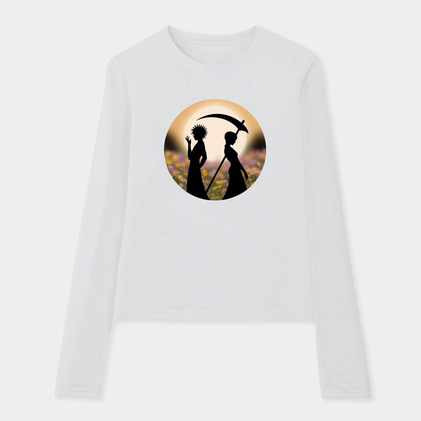 Scribble HxH Silhouette Circle Women's Soft Long Sleeve T-Shirt