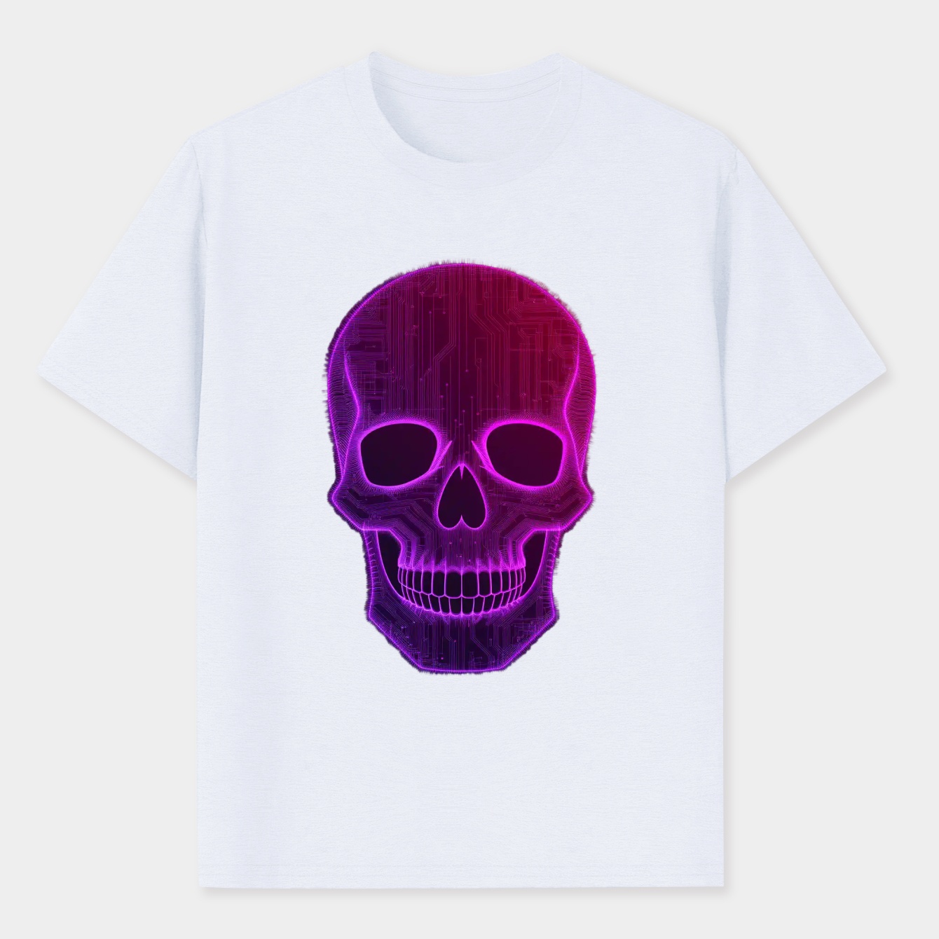 Skull Gradient Fractal Pattern Men's Performance Athletic T-Shirt