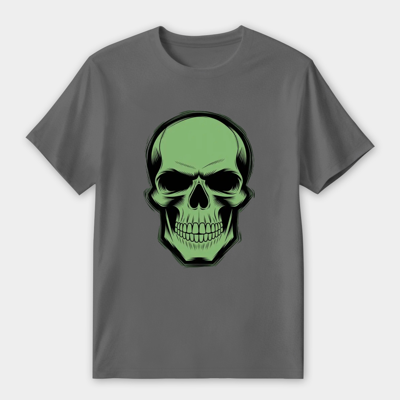 Crimson Ghost Green Solid Skull Women's Premium Soft T-Shirt
