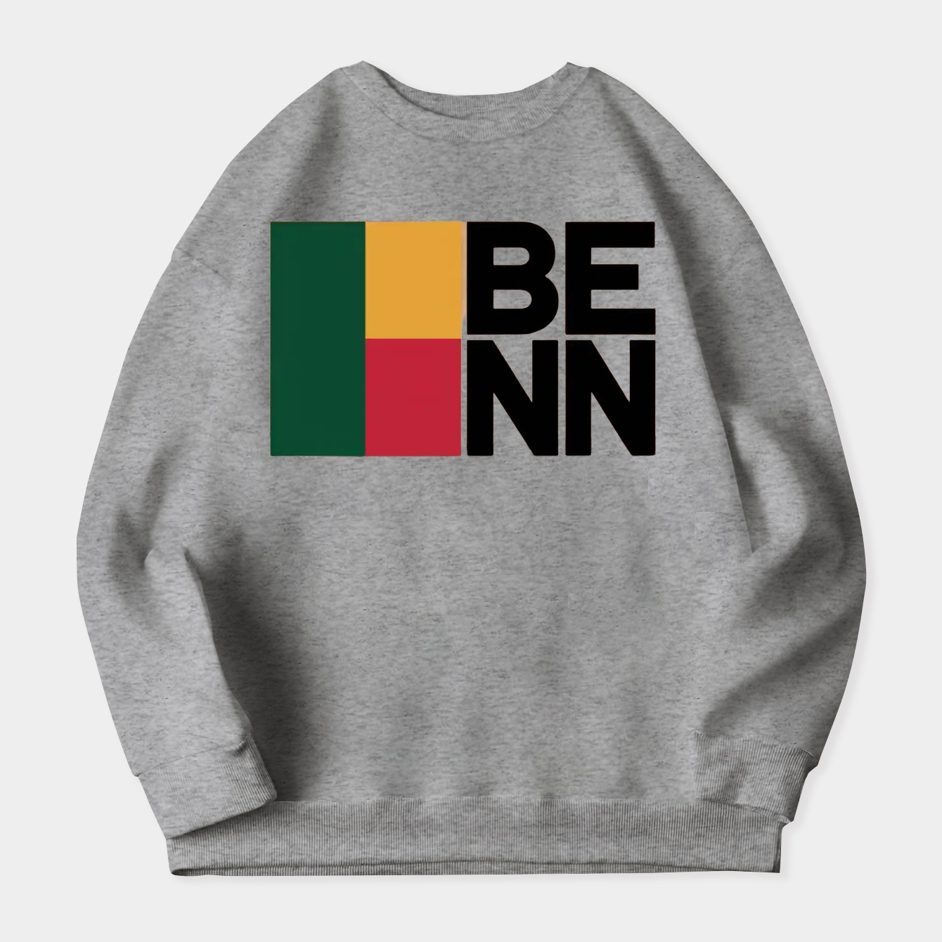 Benin Country Flag - Minimal Design Collection Women's Crewneck Sweatshirt