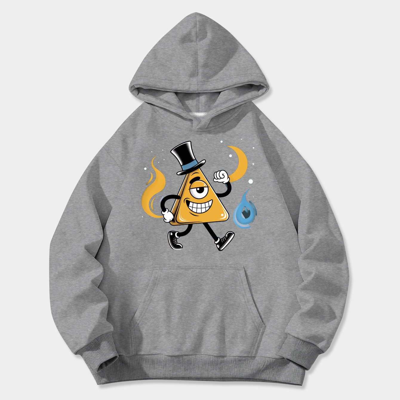 Triangle guy with top hat and moon Women's Plus Size Hoodie