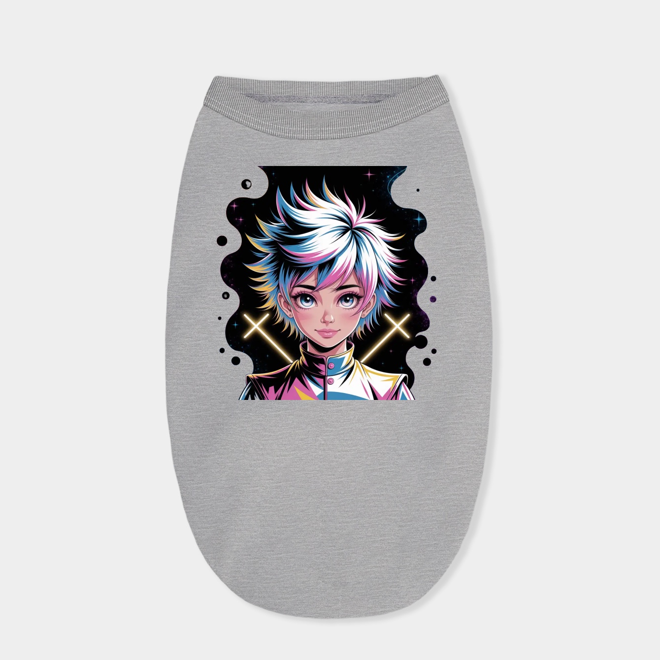 killua vibrant neon portrait