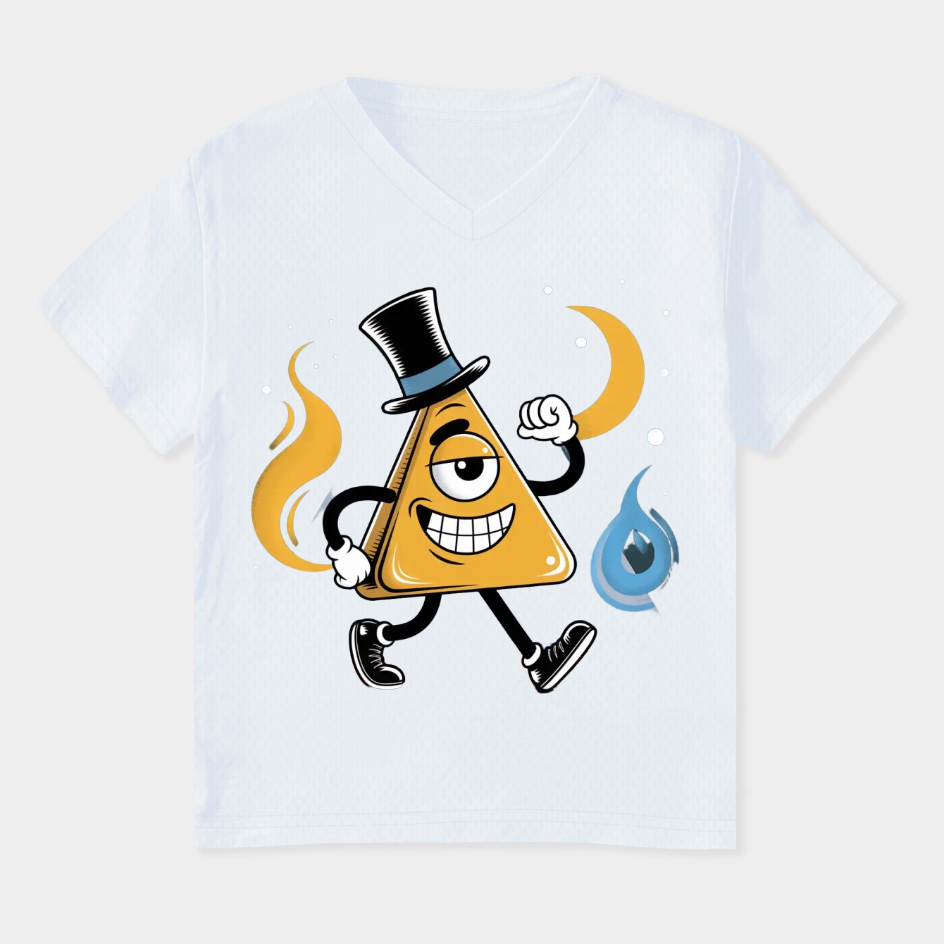 Triangle guy with top hat and moon Women's Plus Size V-Neck T-Shirt