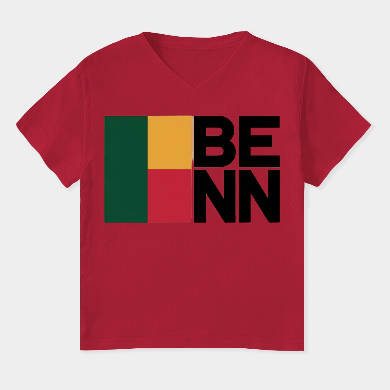 Benin Country Flag - Minimal Design Collection Women's Plus Size V-Neck T-Shirt