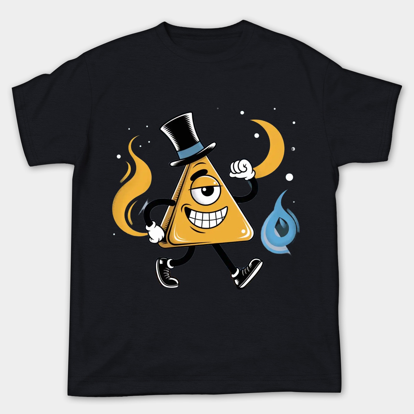 Triangle guy with top hat and moon Women's Plus Size T-shirt