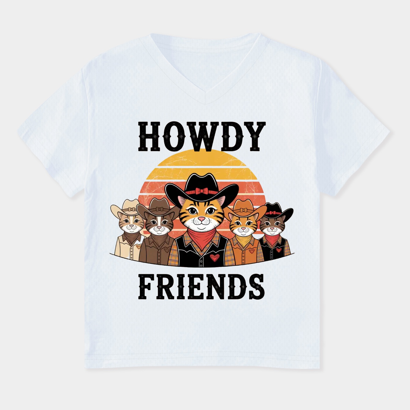 Hello Kitty And Friends Western Howdy Friends Women's Plus Size V-Neck T-Shirt