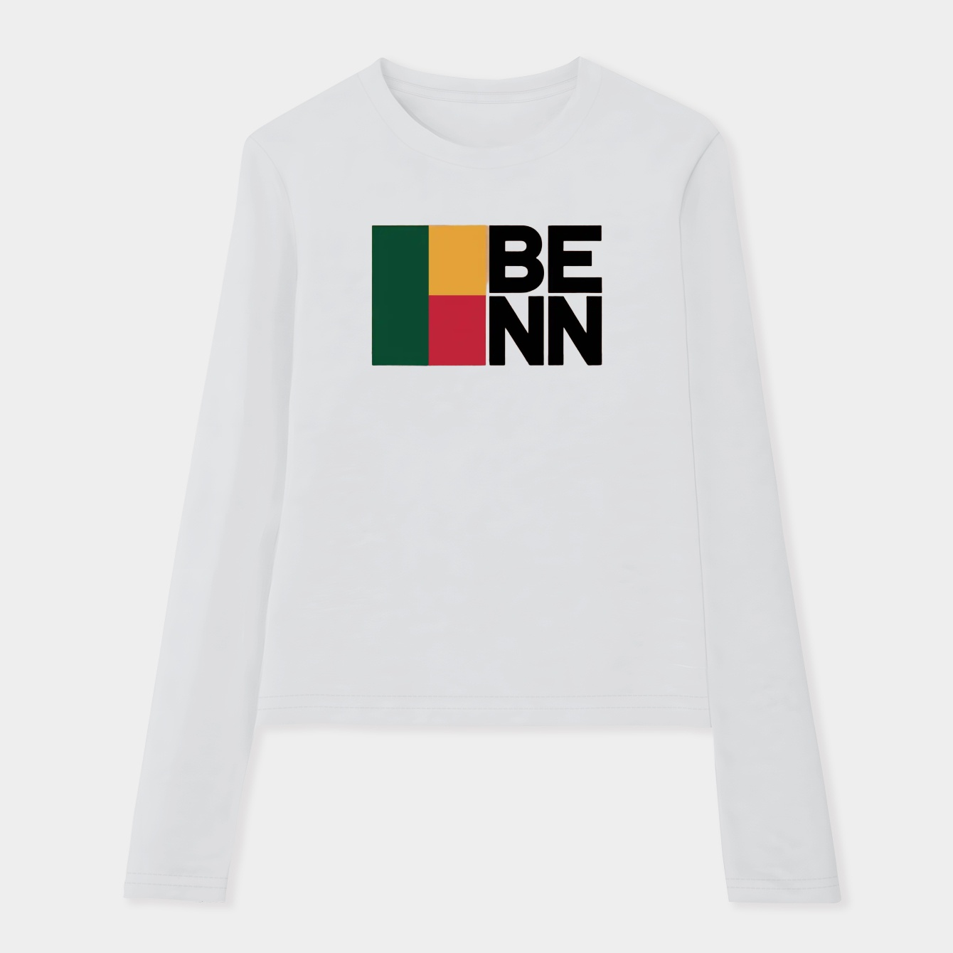 Benin Country Flag - Minimal Design Collection Women's Soft Long Sleeve T-Shirt