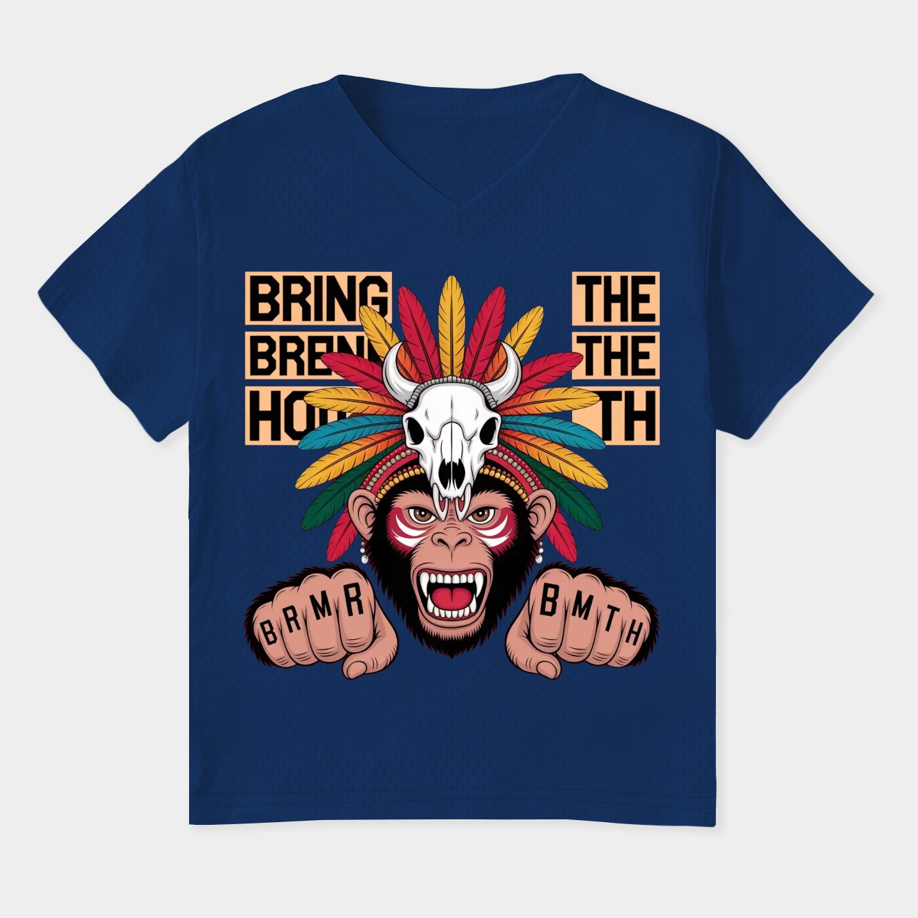 Bmth version indian Women's Plus Size V-Neck T-Shirt