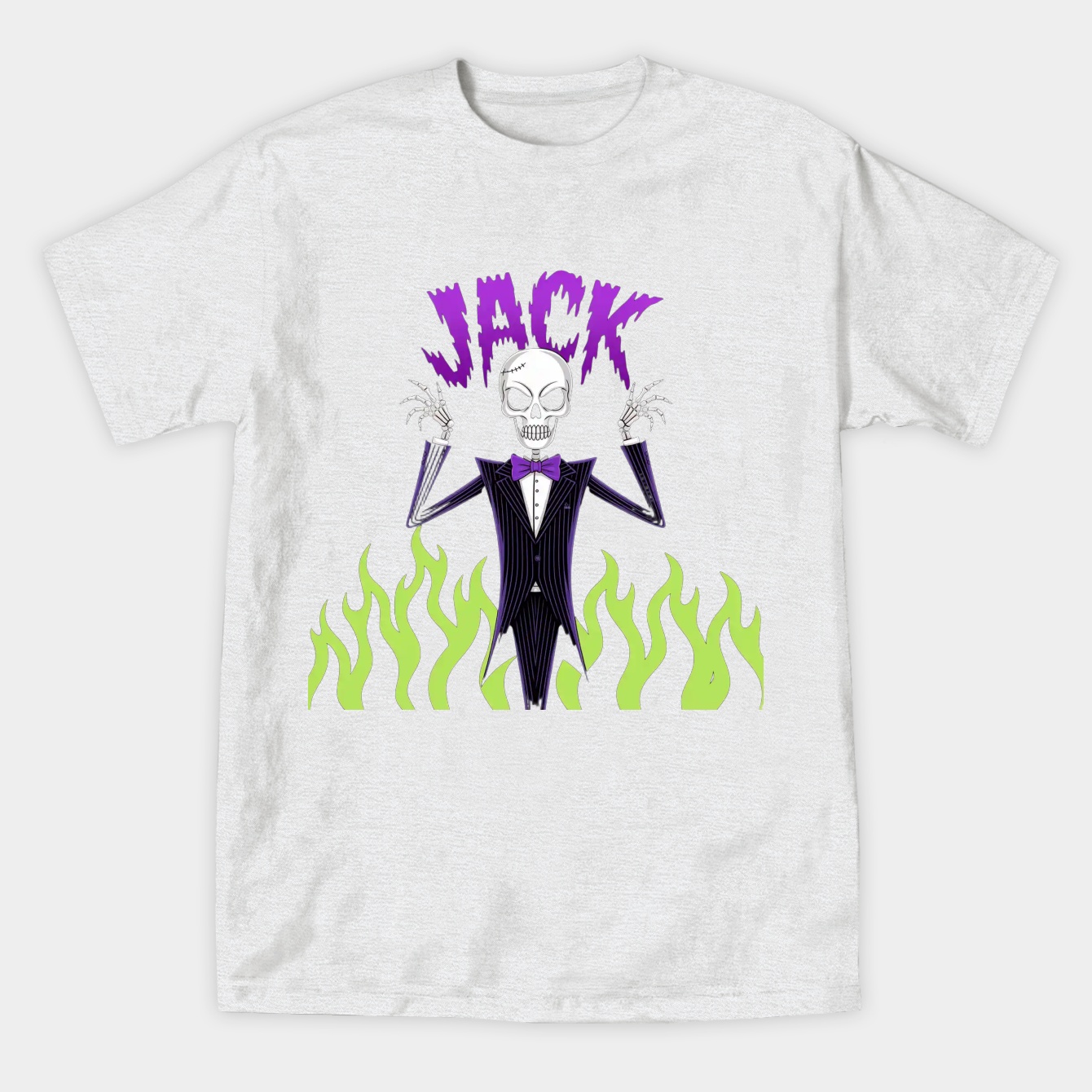 The Nightmare Before Christmas Jack Skellington Flames Women's Athletic Performance T-Shirt
