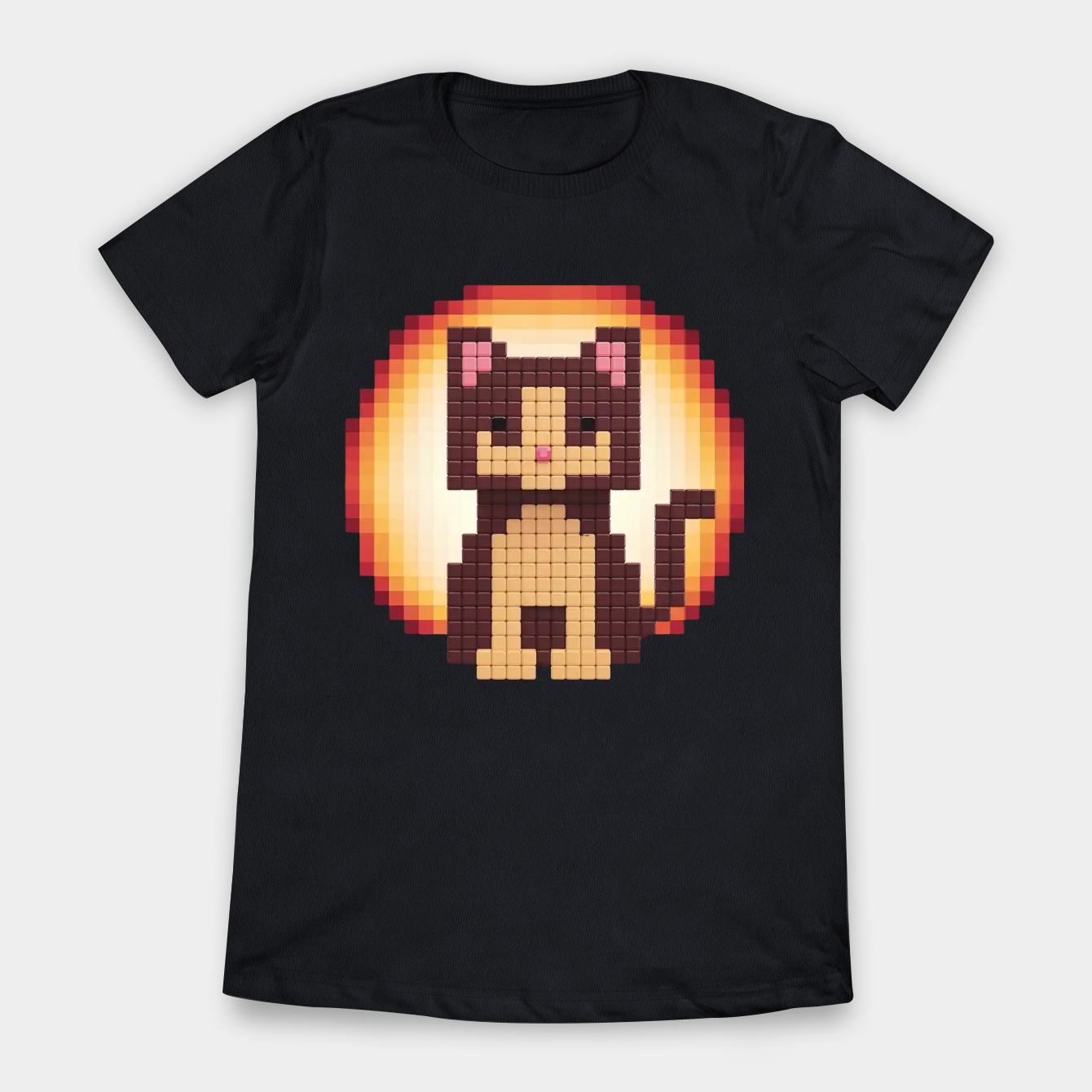 Pixel Cat 2 Retro Style Women's T-Shirt