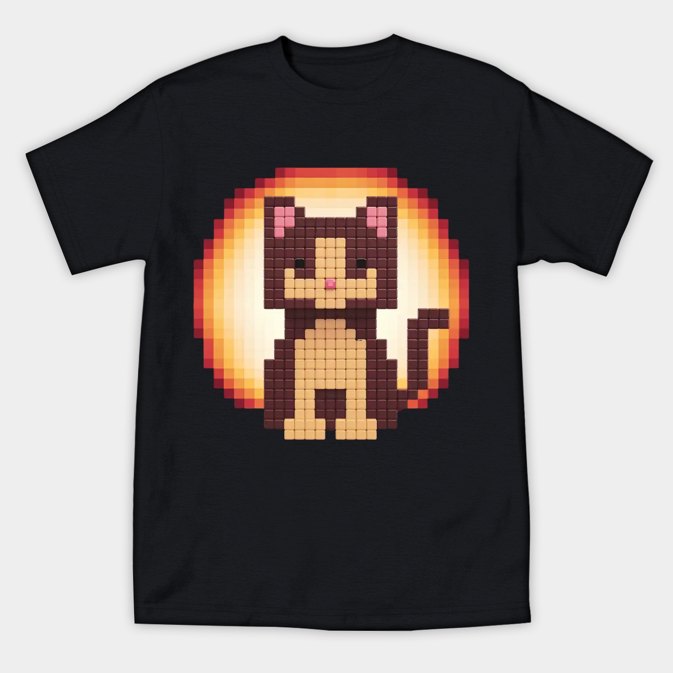Pixel Cat 2 Retro Style Women's Athletic Performance T-Shirt