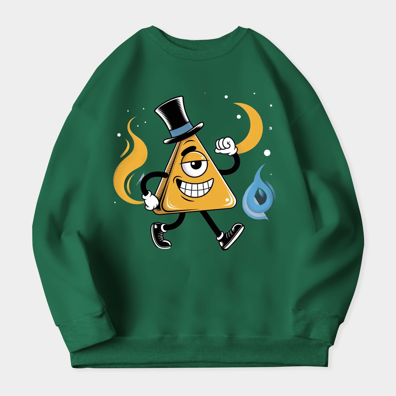 Triangle guy with top hat and moon Women's Plus Size Sweatshirt