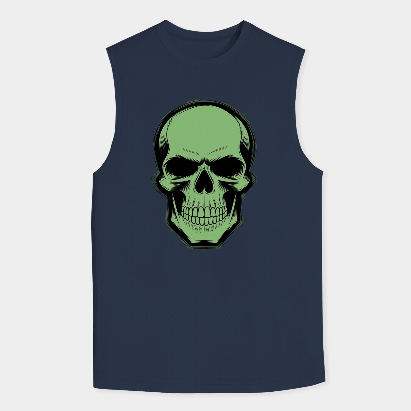 Crimson Ghost Green Solid Skull Men's Tank Top