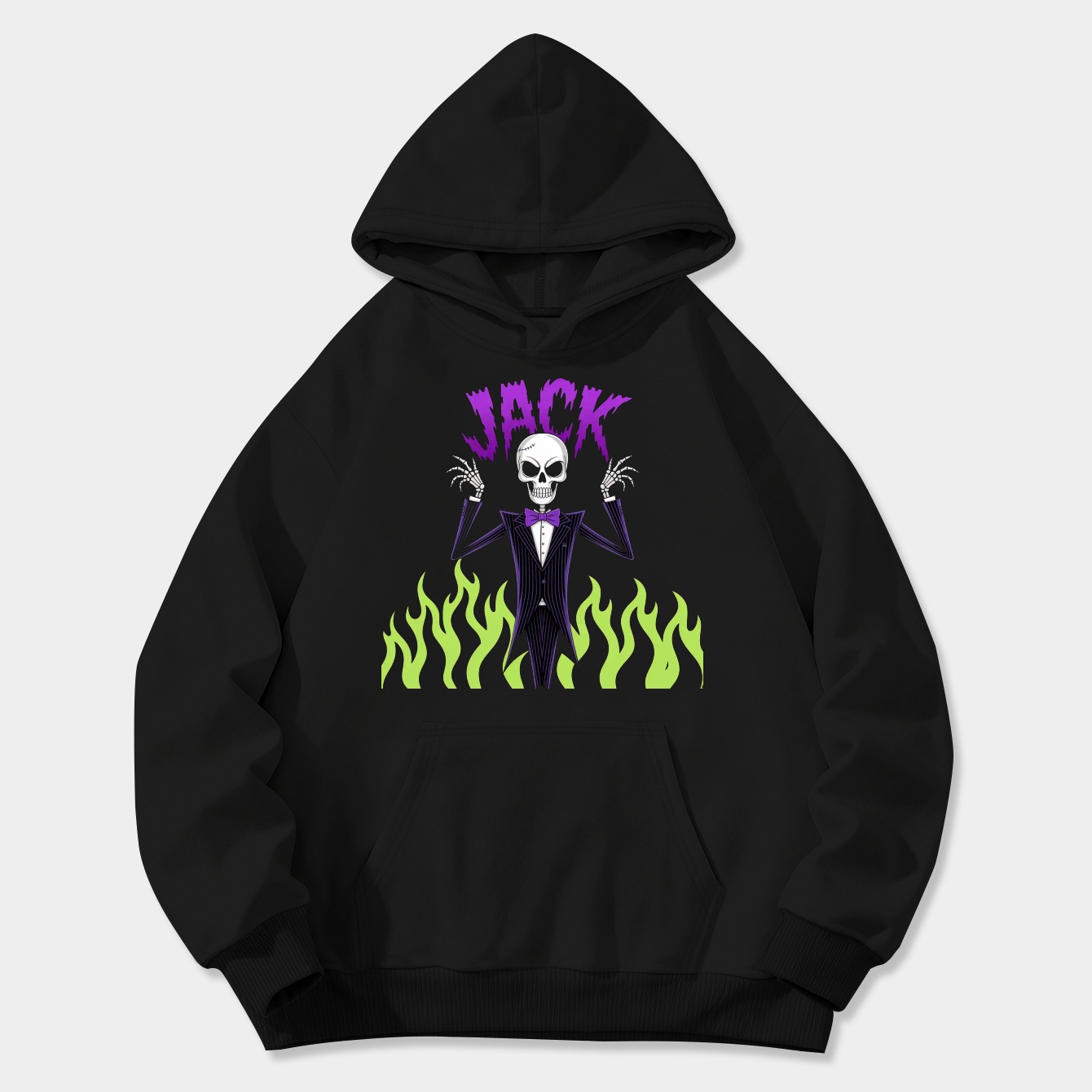 The Nightmare Before Christmas Jack Skellington Flames Women's Plus Size Hoodie