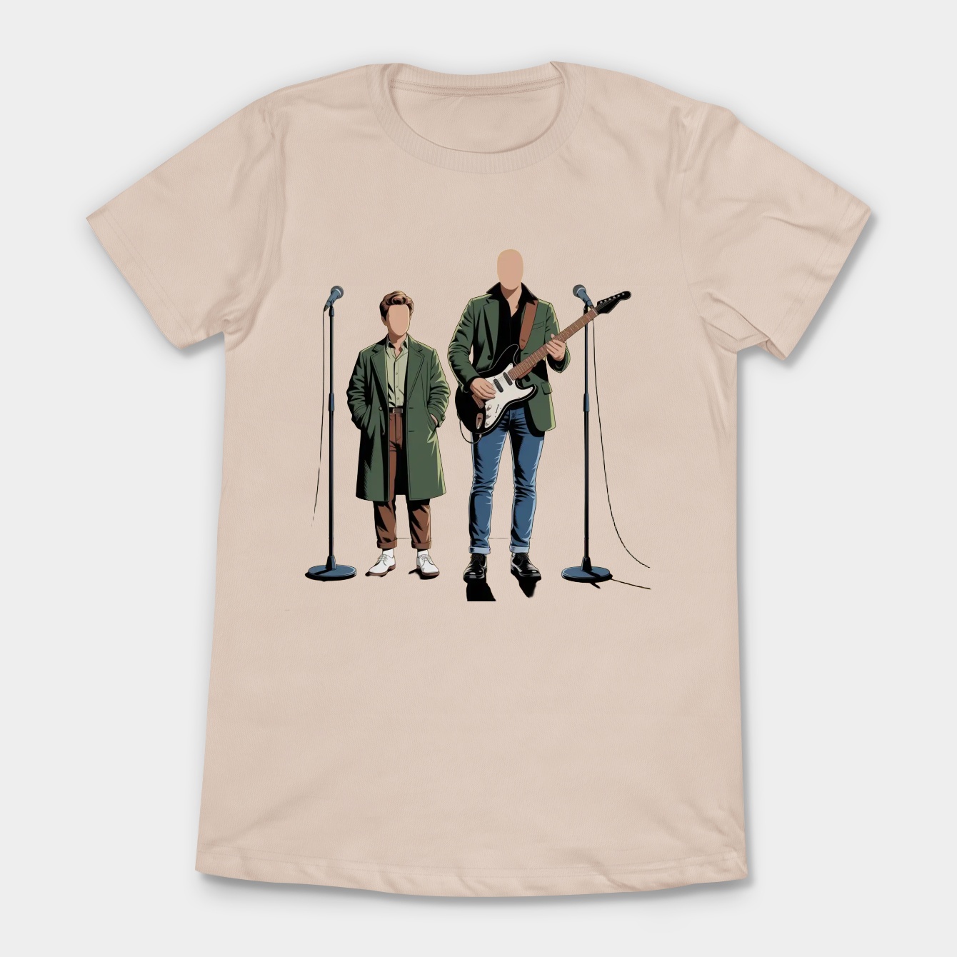 Music Vintage Oasis Faceless Portraits Gift Movie Fans Women's T-Shirt