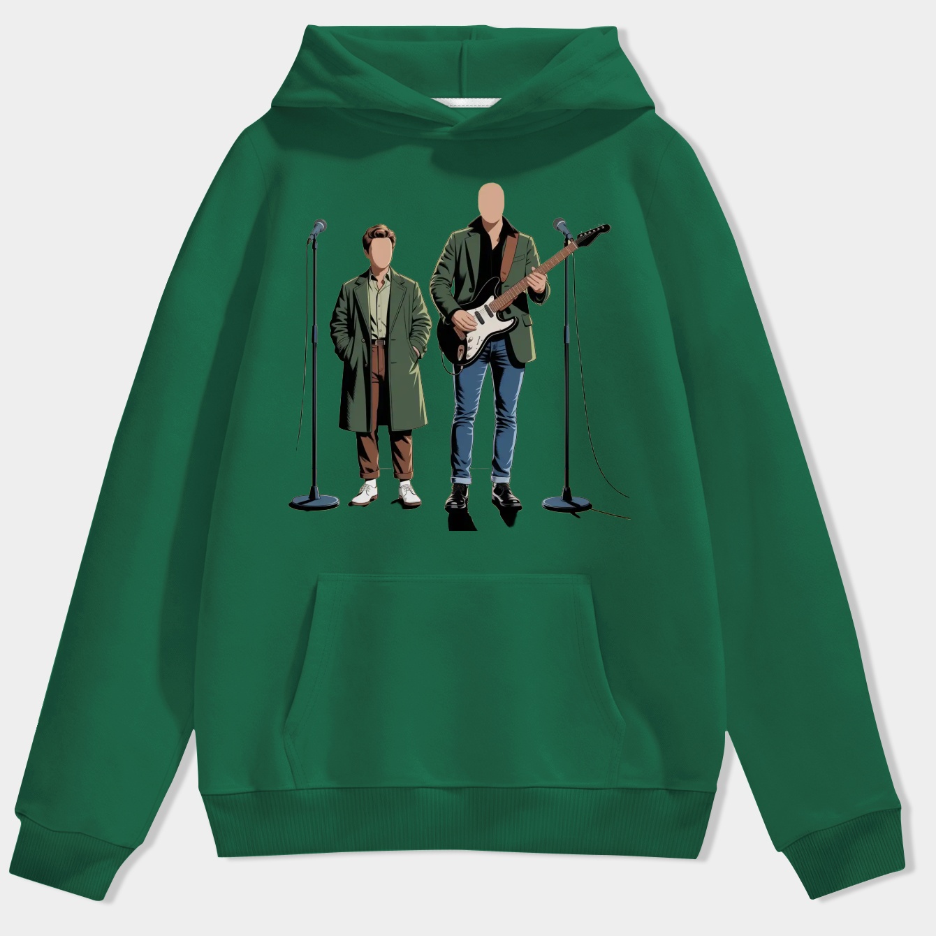 Music Vintage Oasis Faceless Portraits Gift Movie Fans Men's Hoodie