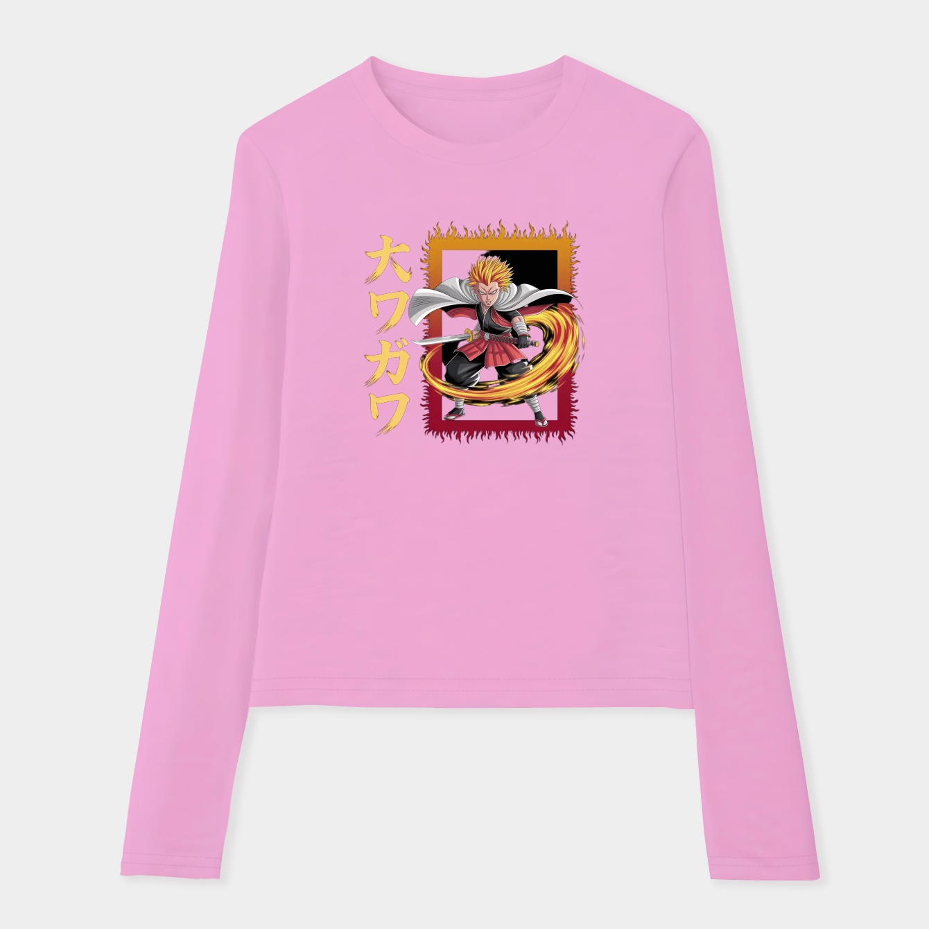 Demon Slayer Flame Pillar Women's Soft Long Sleeve T-Shirt