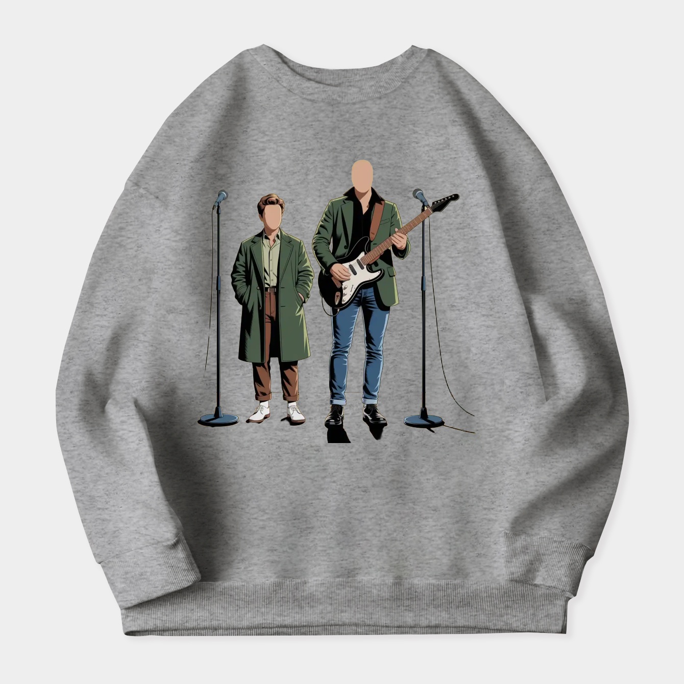 Music Vintage Oasis Faceless Portraits Gift Movie Fans Women's Plus Size Sweatshirt