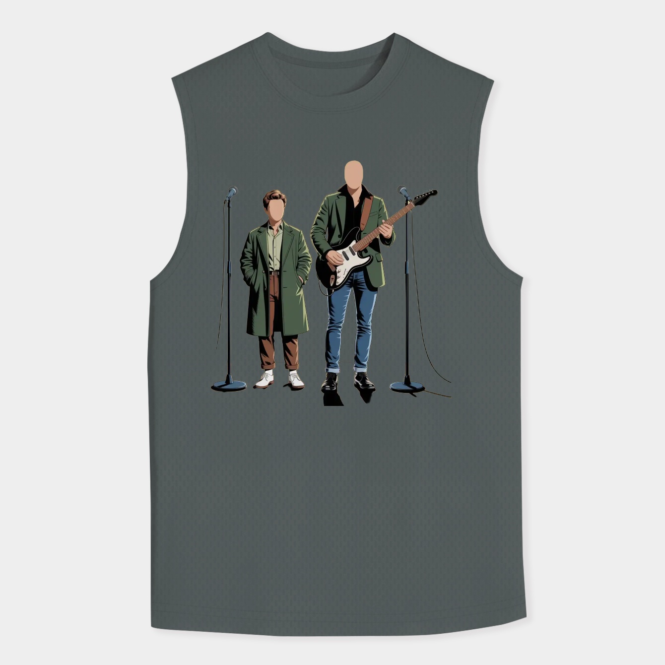 Music Vintage Oasis Faceless Portraits Gift Movie Fans Men's Tank Top