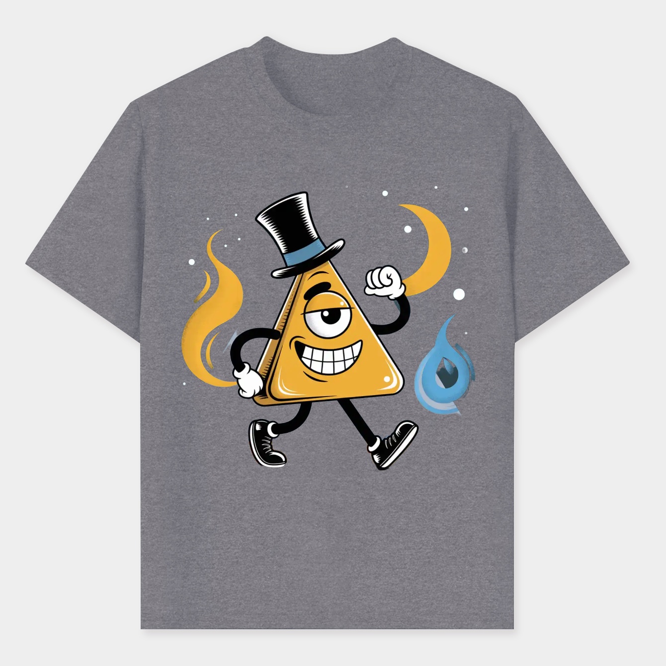 Triangle guy with top hat and moon Men's T-Shirt