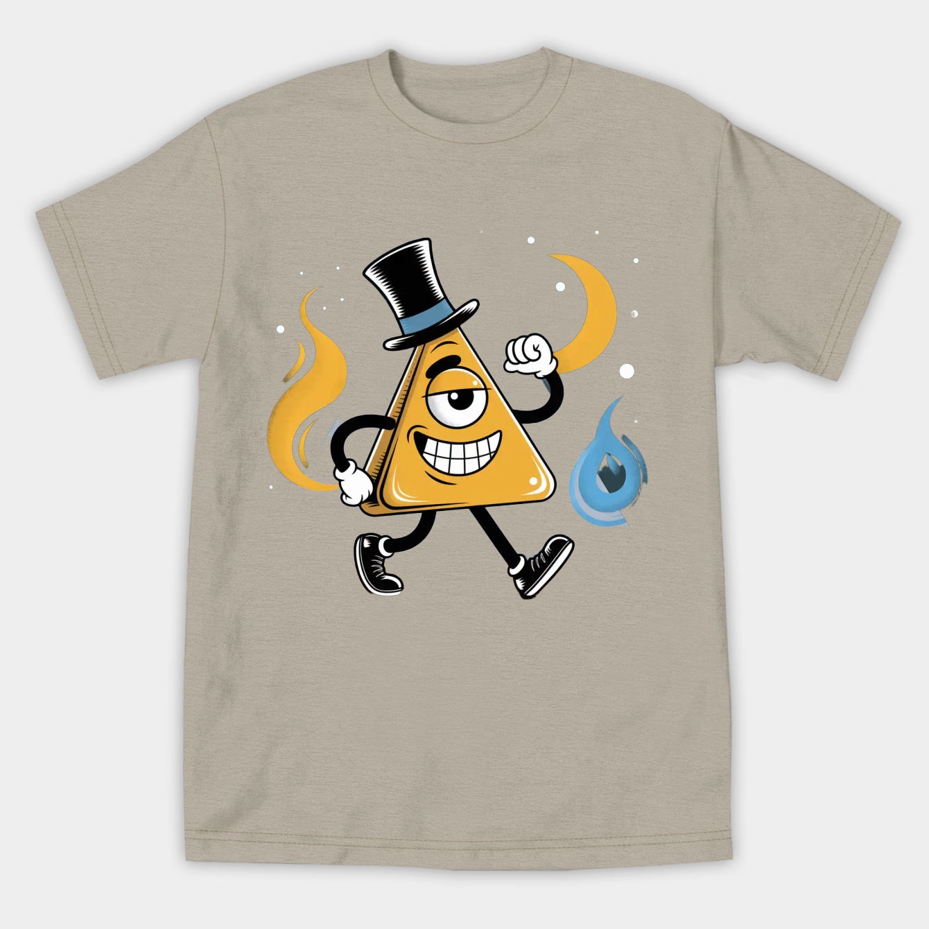 Triangle guy with top hat and moon Women's Athletic Performance T-Shirt