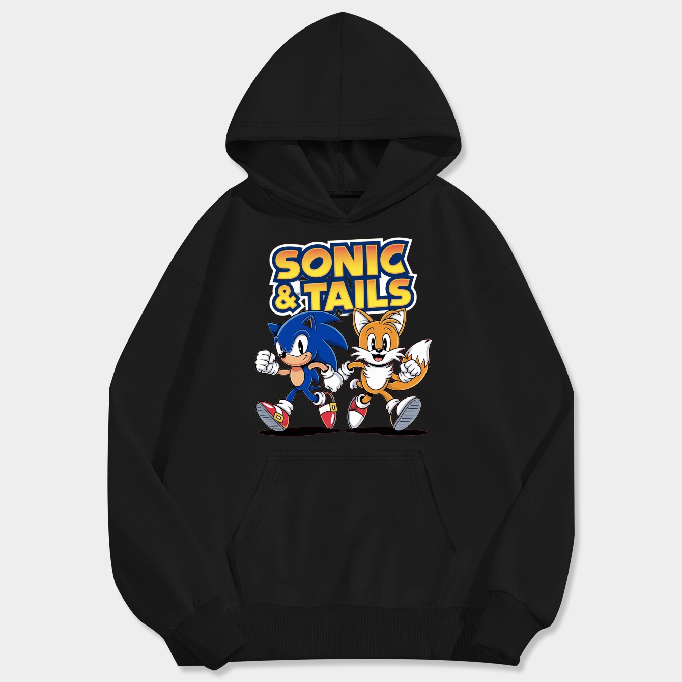 Sonic The Hedgehog Sonic And Tails Men's Big & Tall Hoodie