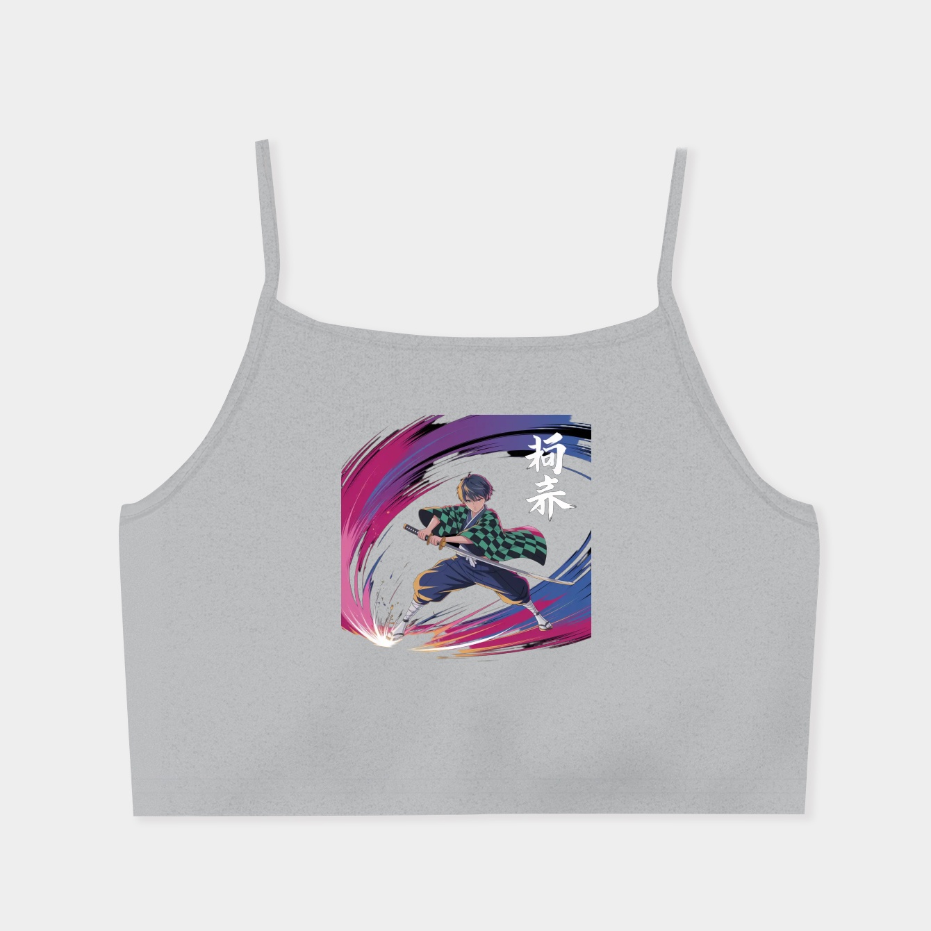 tanjiro vibrant action scene Women's  Spaghetti Strap Tank Top