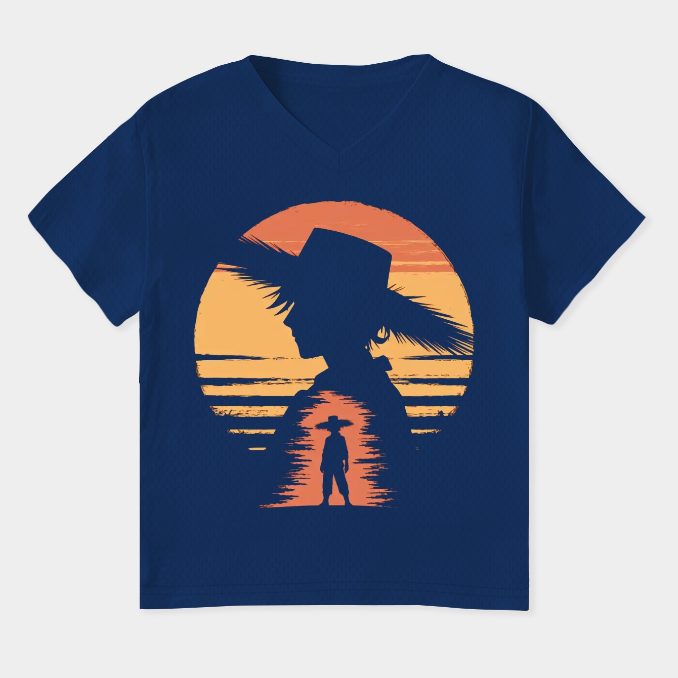 luffy silhouette - One Piece Women's Plus Size V-Neck T-Shirt