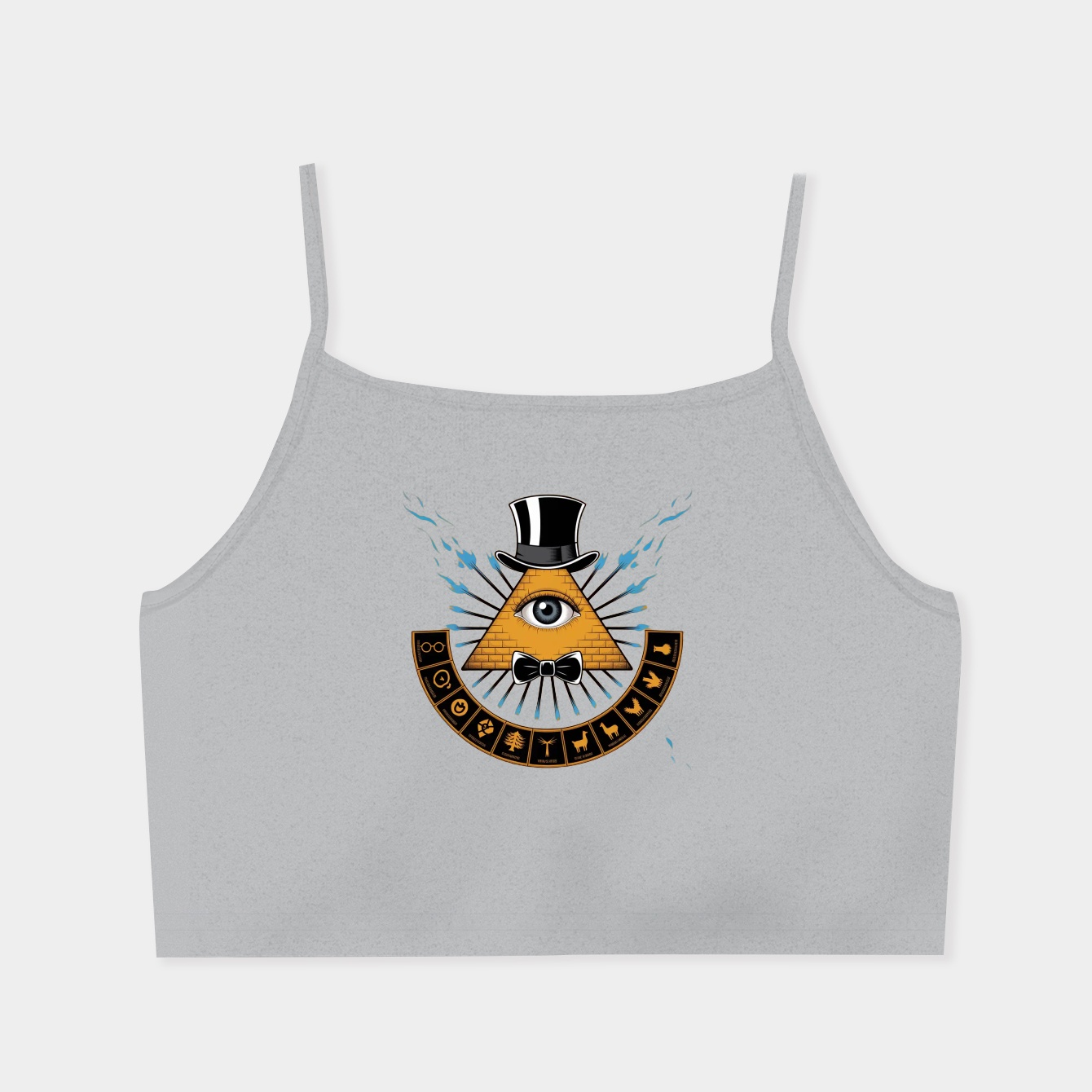 Bill Cipher - Gravity Falls White Background Women's  Spaghetti Strap Tank Top