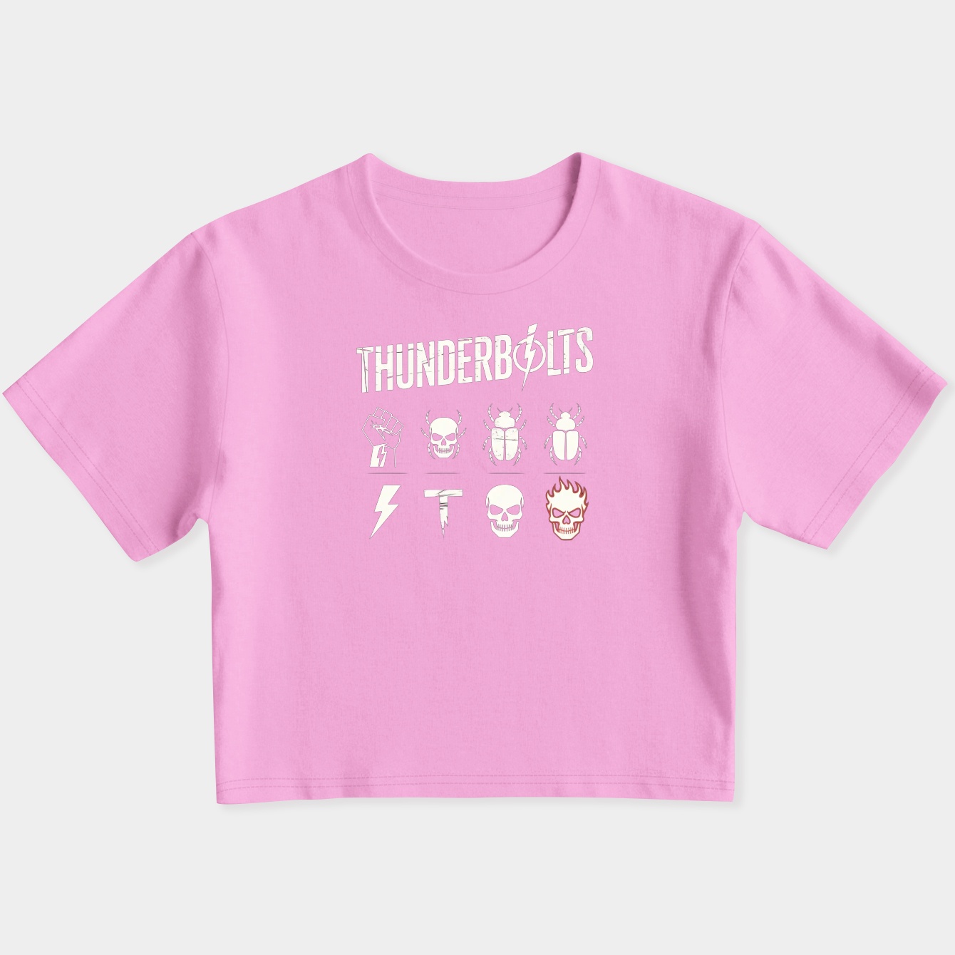 Distressed Thunderbolts Women's Slim Fit Baby Tee