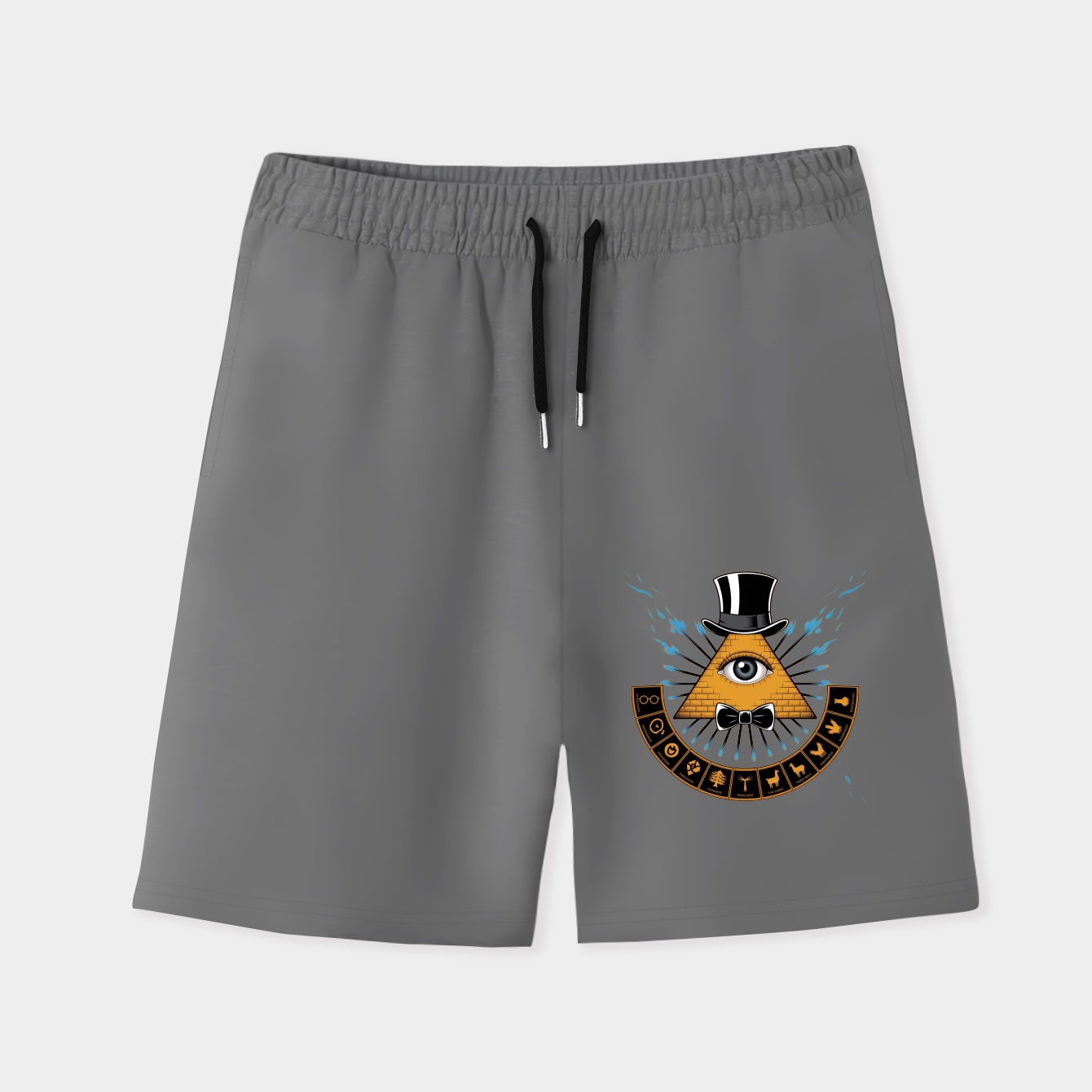 Bill Cipher - Gravity Falls White Background Men's Quick-Dry Athletic Shorts