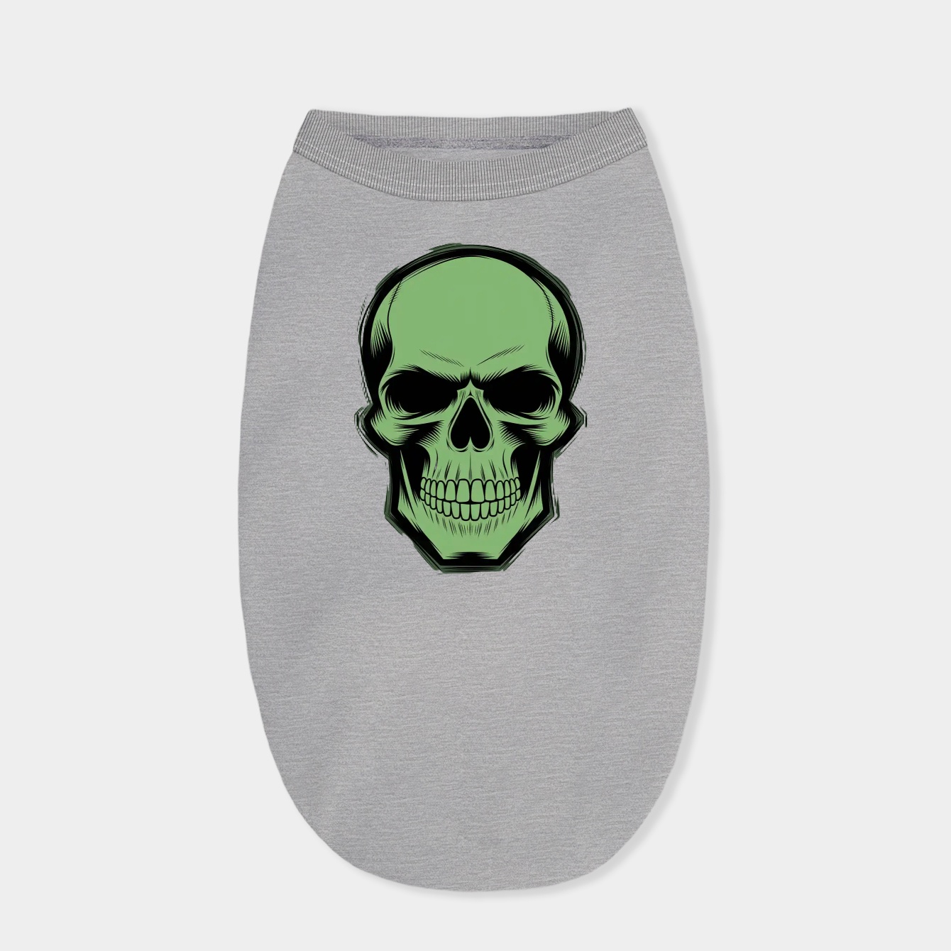 Crimson Ghost Green Solid Skull Dog Shirt