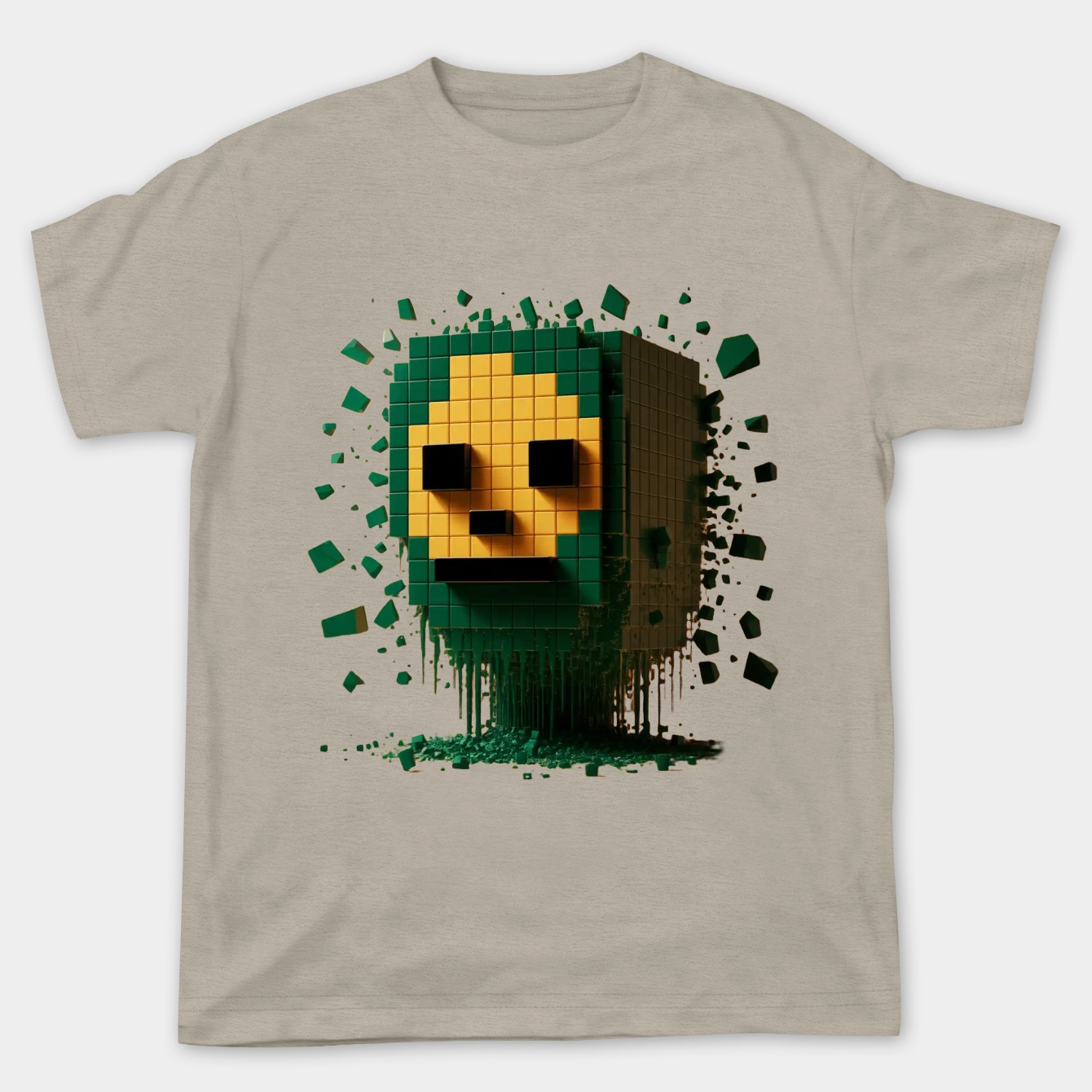 Creeper Pixelated Green Face