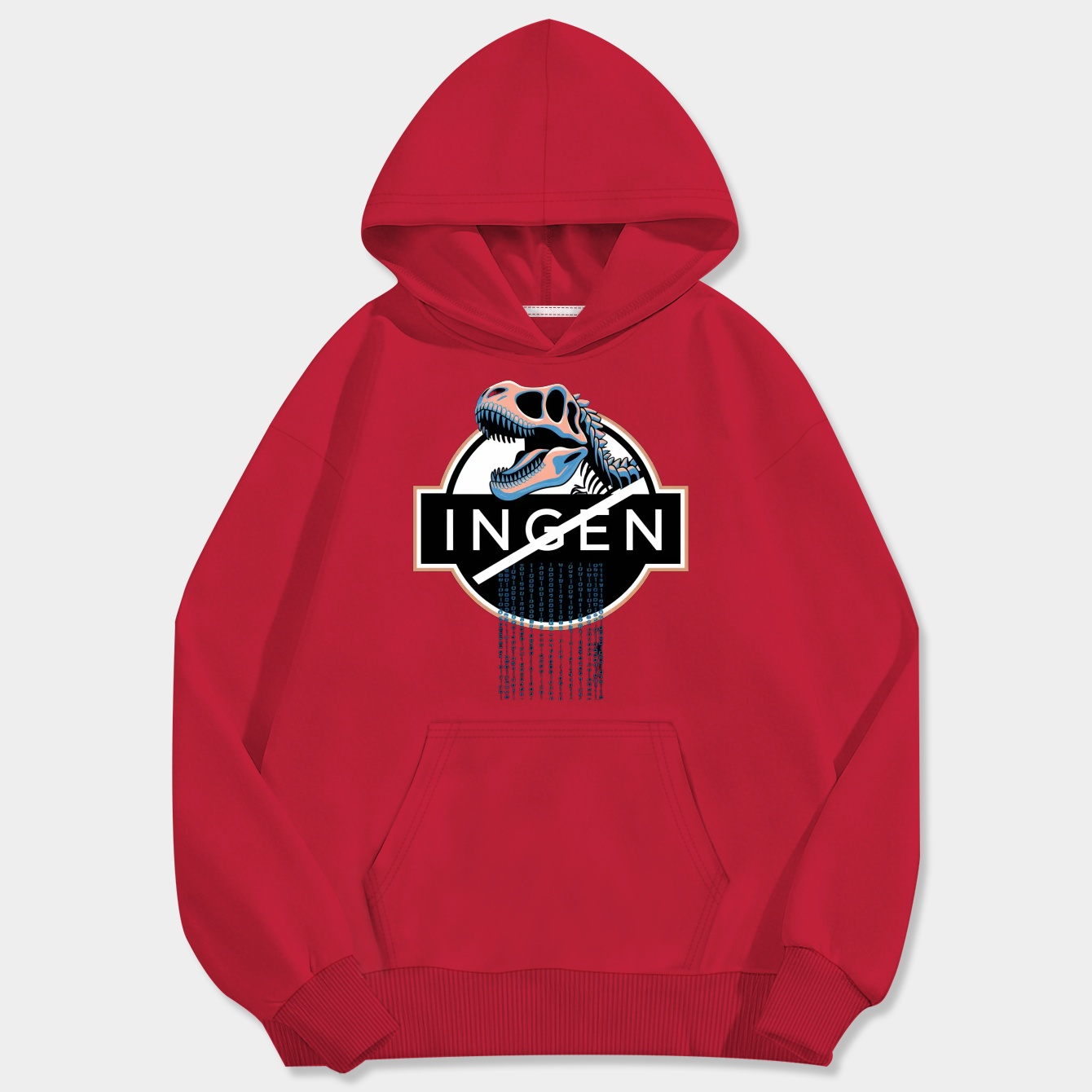 InGen DNA Code Skeleton T-Rex Men's Big & Tall Hoodie