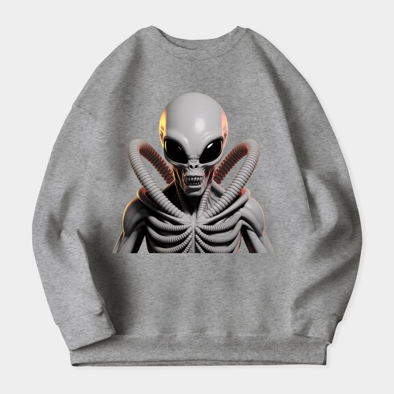 Alien Creature Monochrome Design Women's Crewneck Sweatshirt