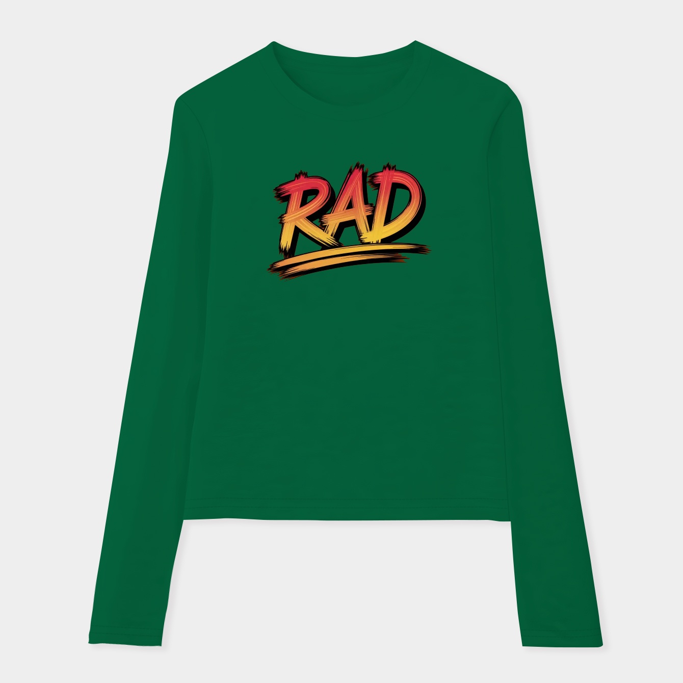 Rad Retro Gradient Text Women's Soft Long Sleeve T-Shirt