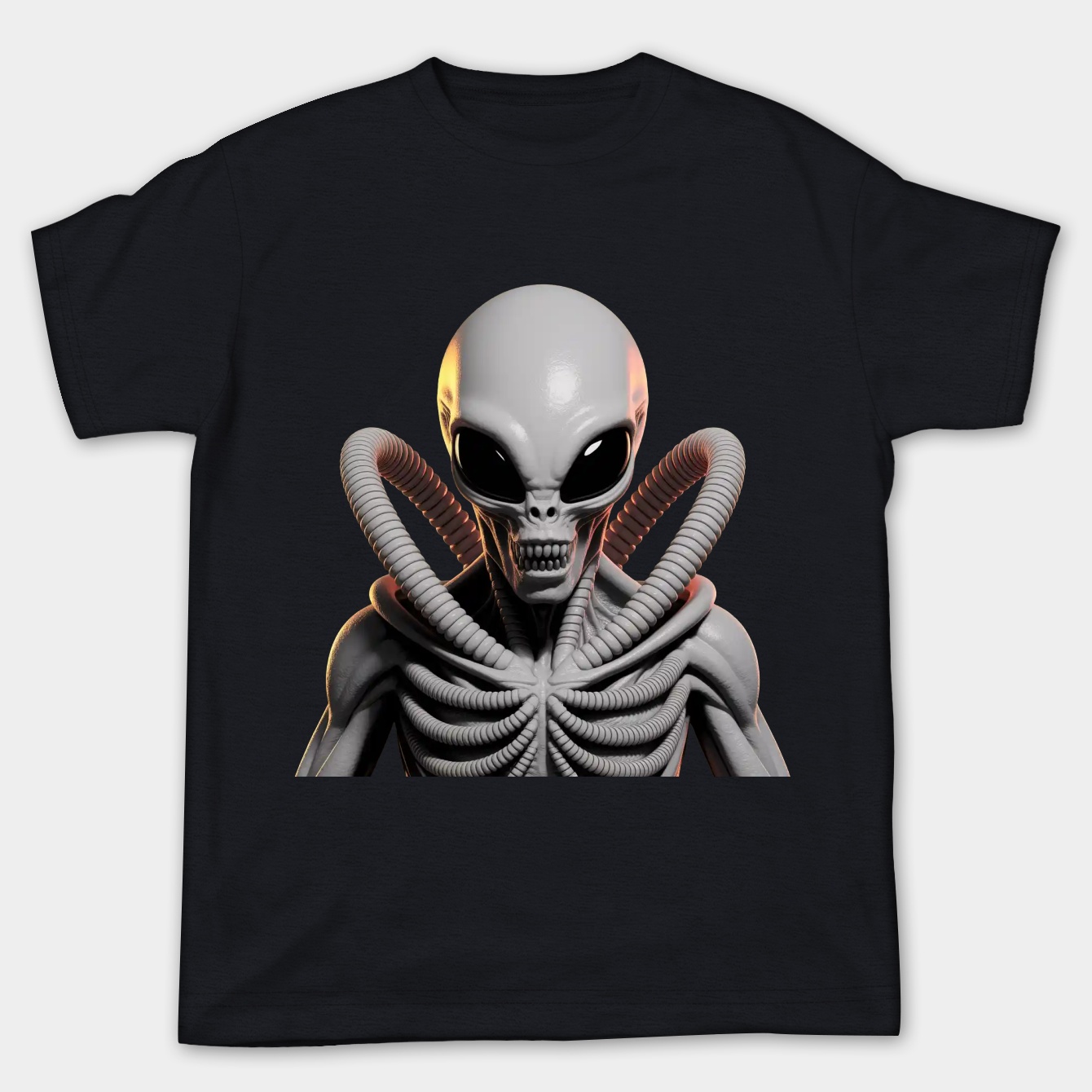 Alien Creature Monochrome Design Women's Plus Size T-shirt