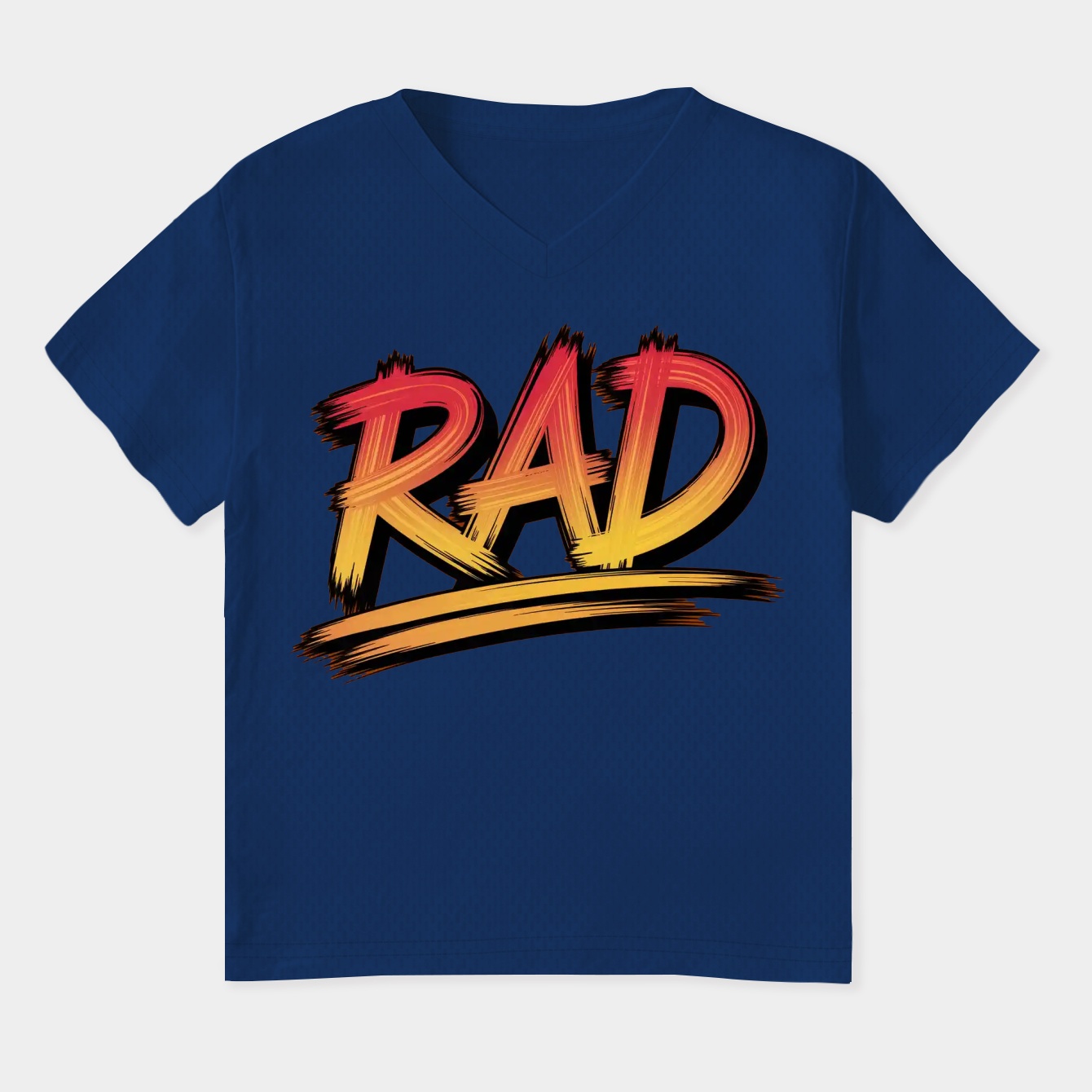 Rad Retro Gradient Text Women's Plus Size V-Neck T-Shirt