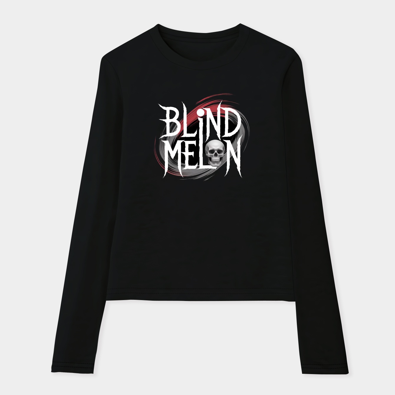 Blind Melon Skull Design Women's Soft Long Sleeve T-Shirt
