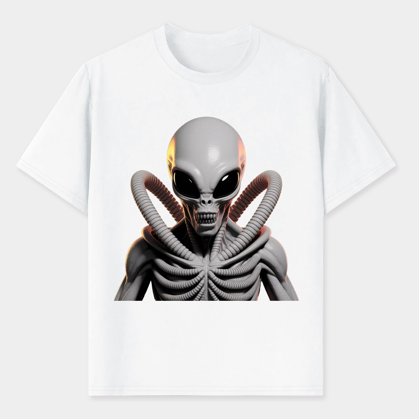 Alien Creature Monochrome Design Men's T-Shirt