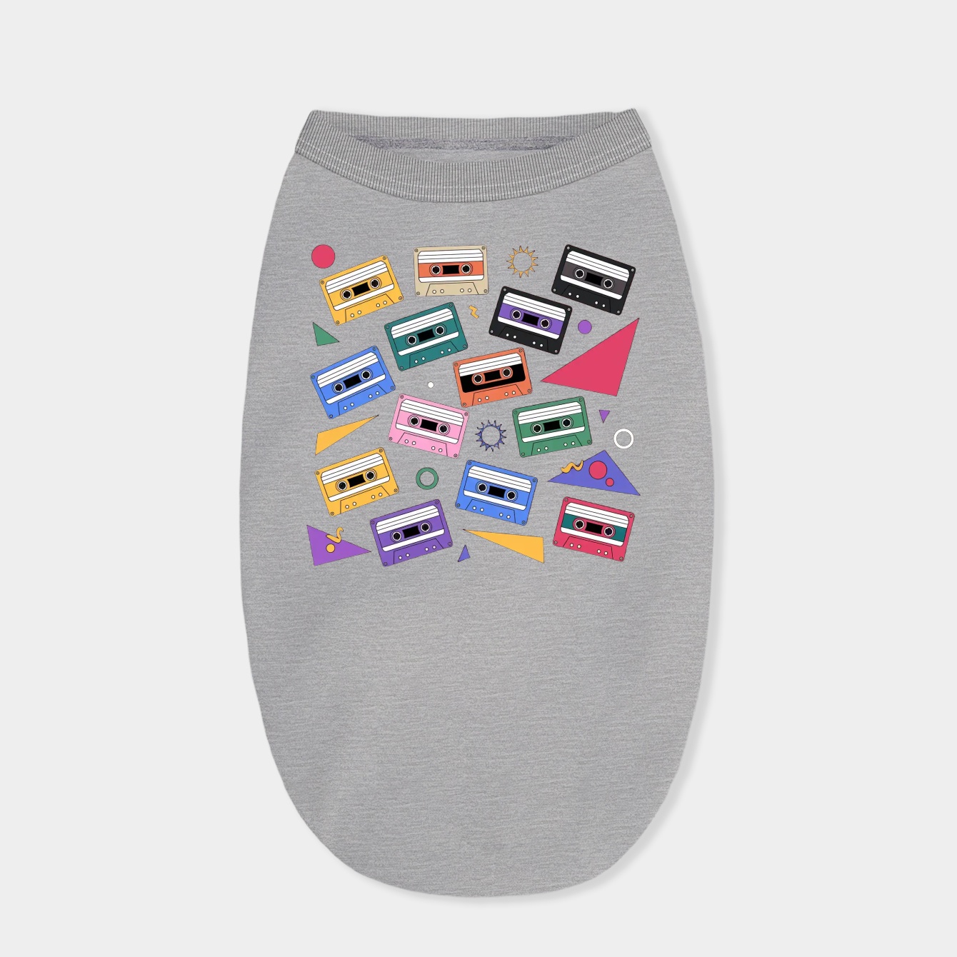 80's cassette tape pattern Dog Shirt