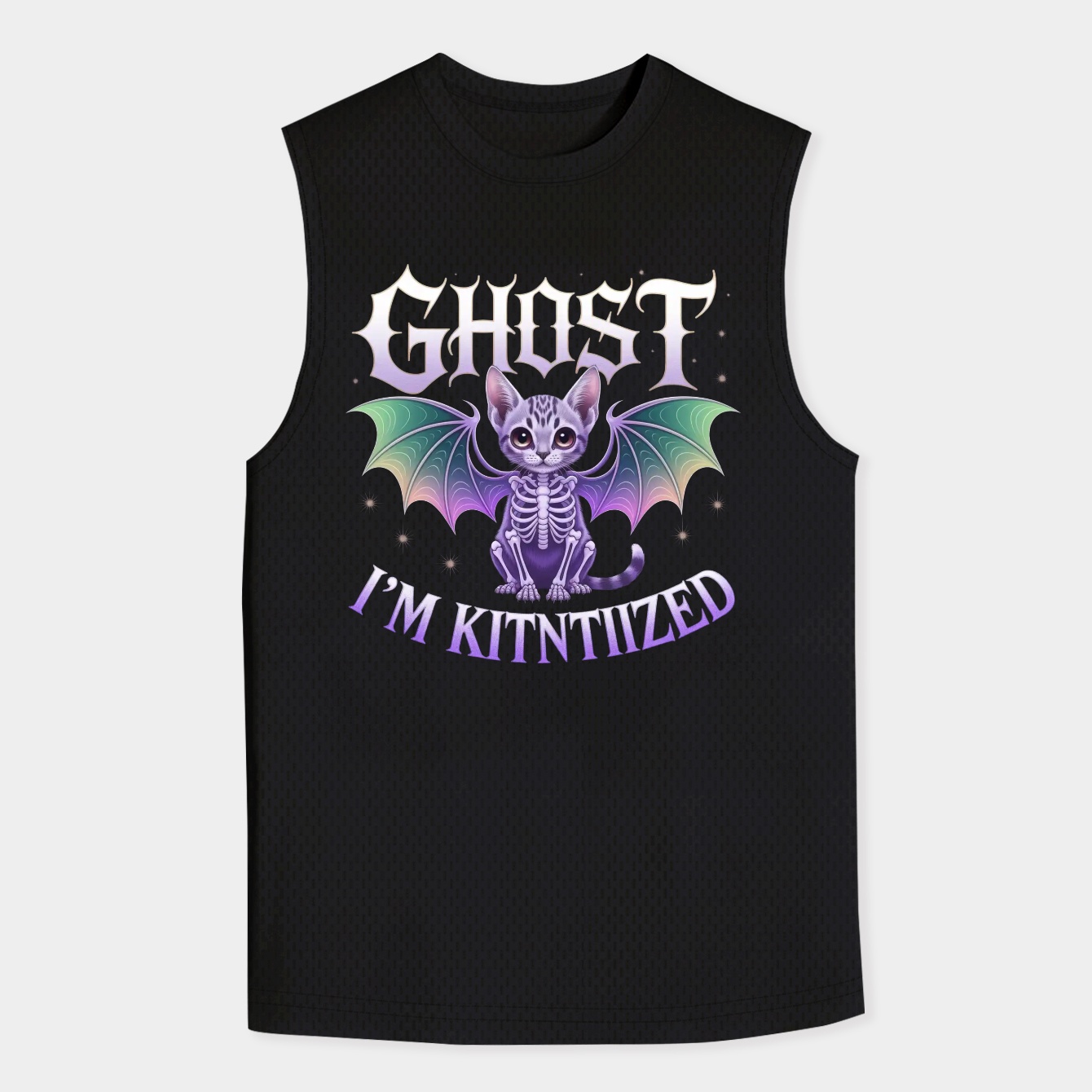 Ghost Kittenized Skeleta Men's Big & Tall Tank Top