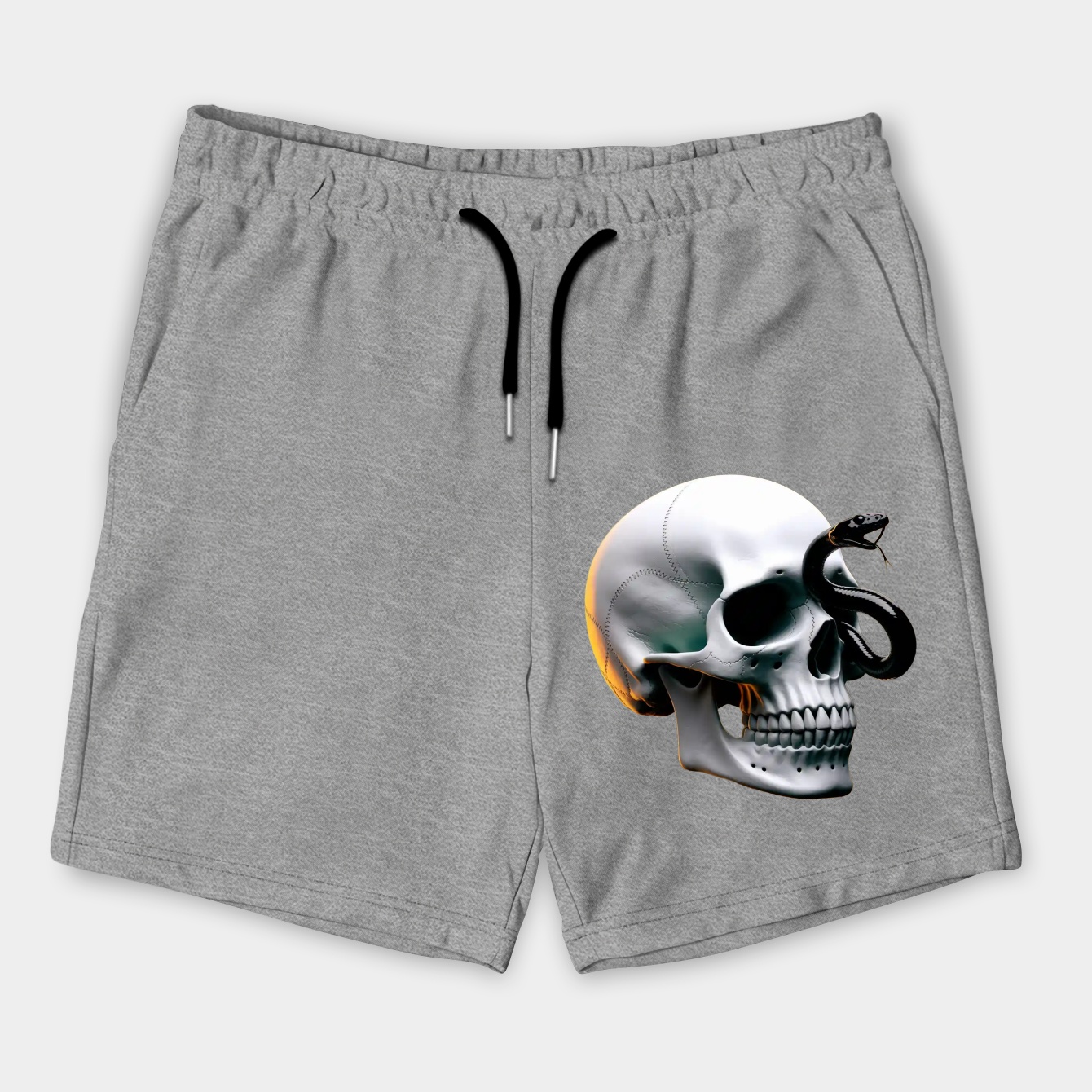 white skull and black snake