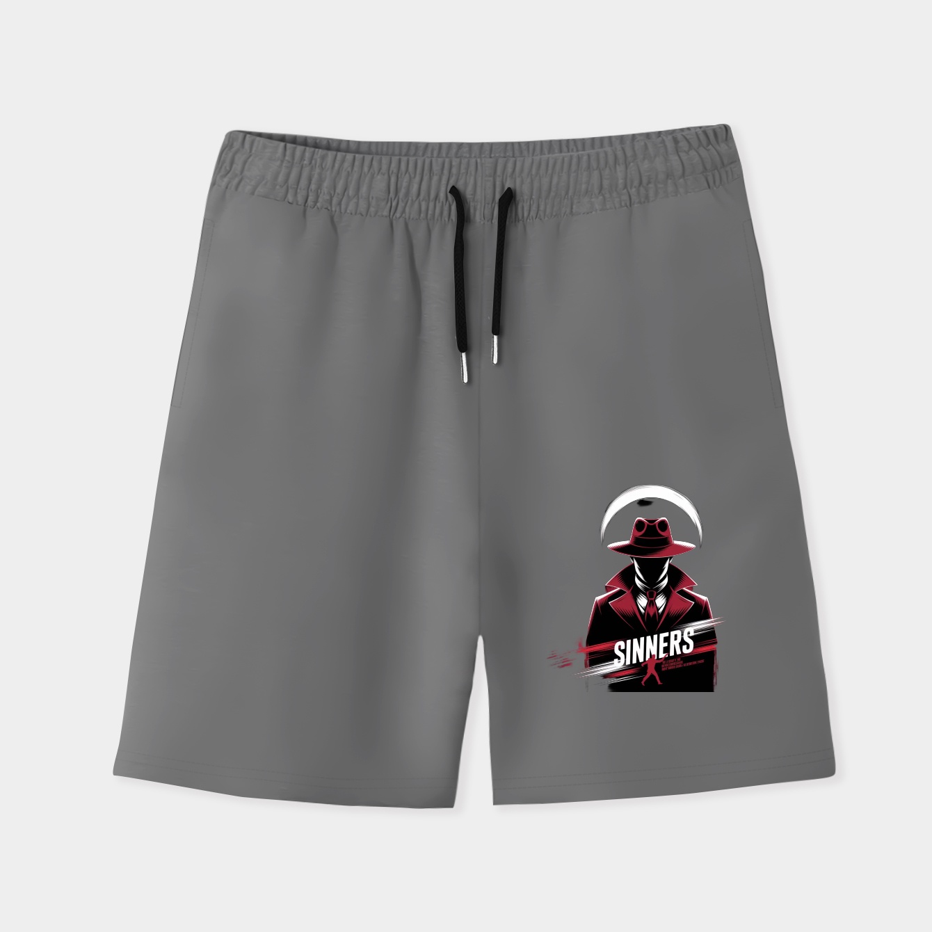 Sinners Shadowed in Red Men's Quick-Dry Athletic Shorts
