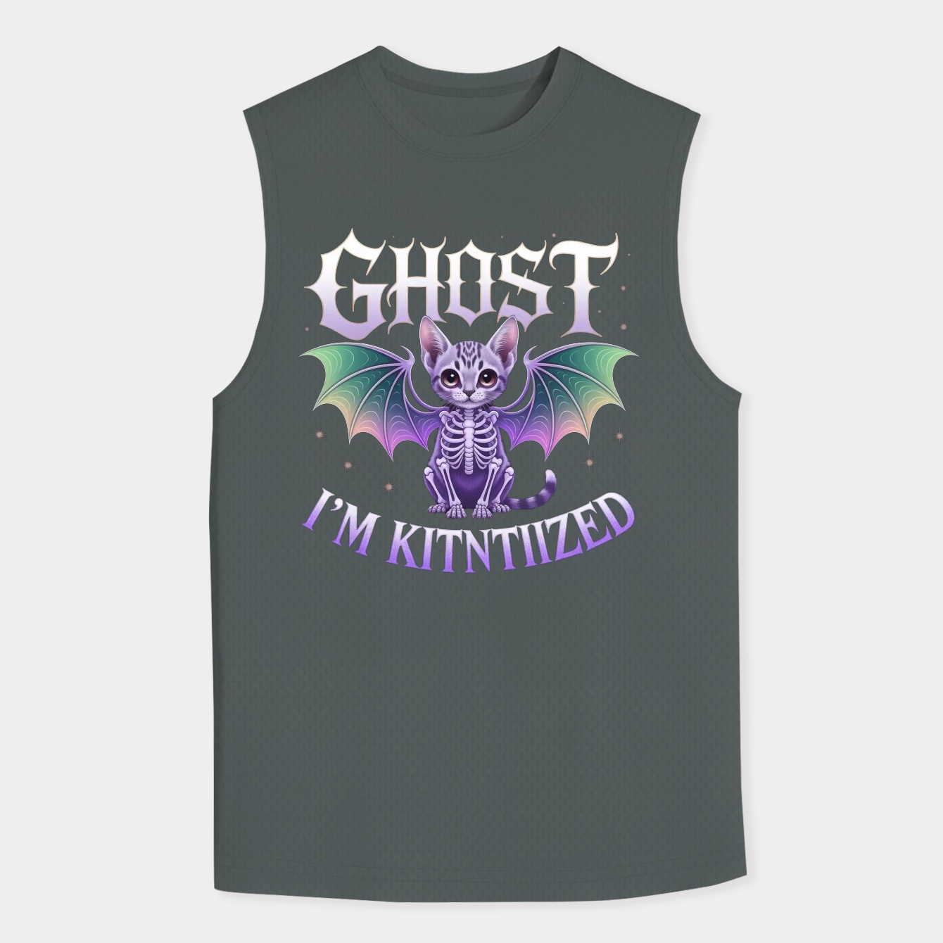 Ghost Kittenized Skeleta Men's Tank Top